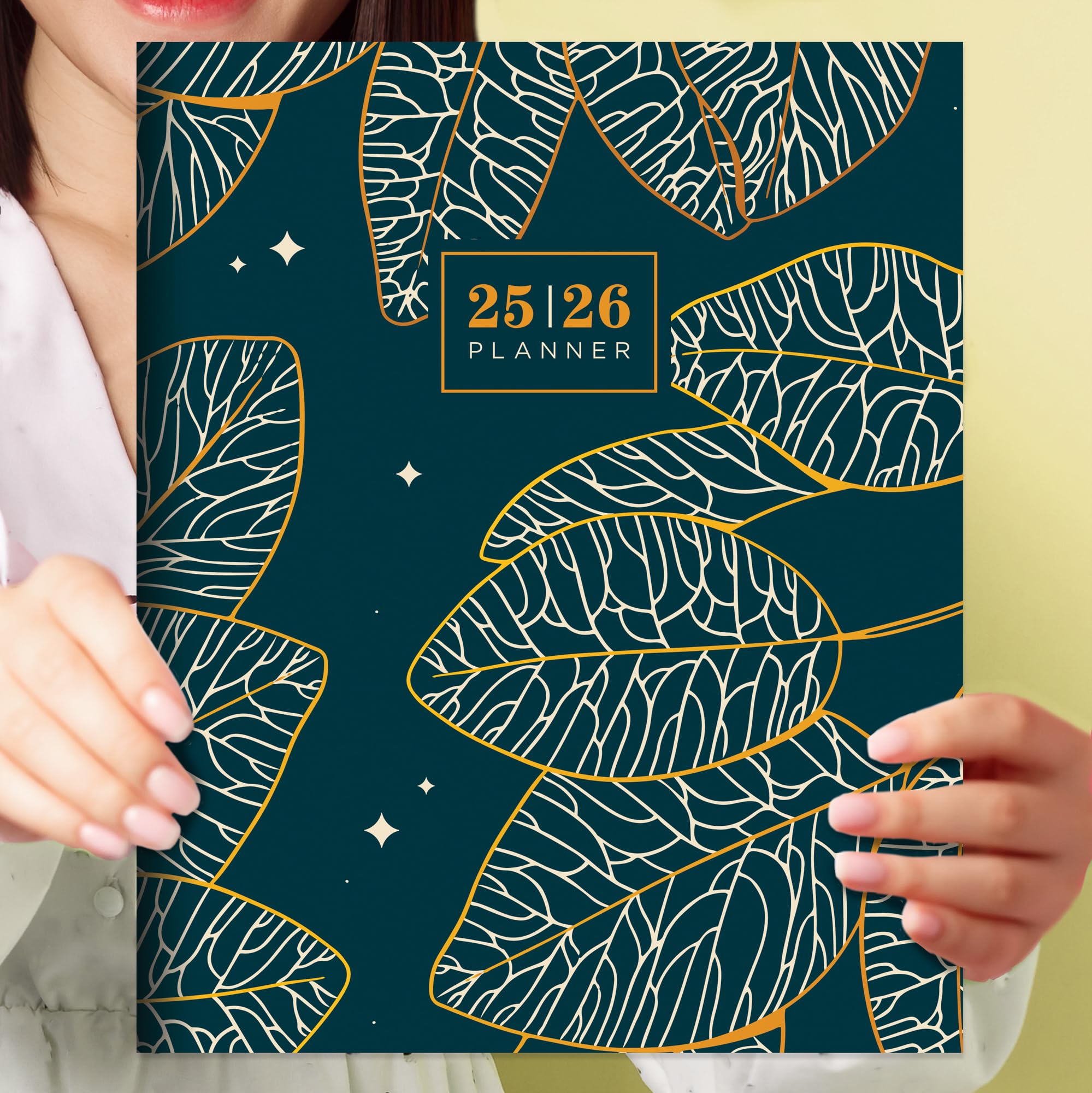 TF Publishing July 2025 - June 2026 Night Foliage Large Monthly Planner with Thick Paper - 12 Month Academic Planner 2025-2026 with 2-Page Spreads, Large Calendar Grids & Prompts - 9
