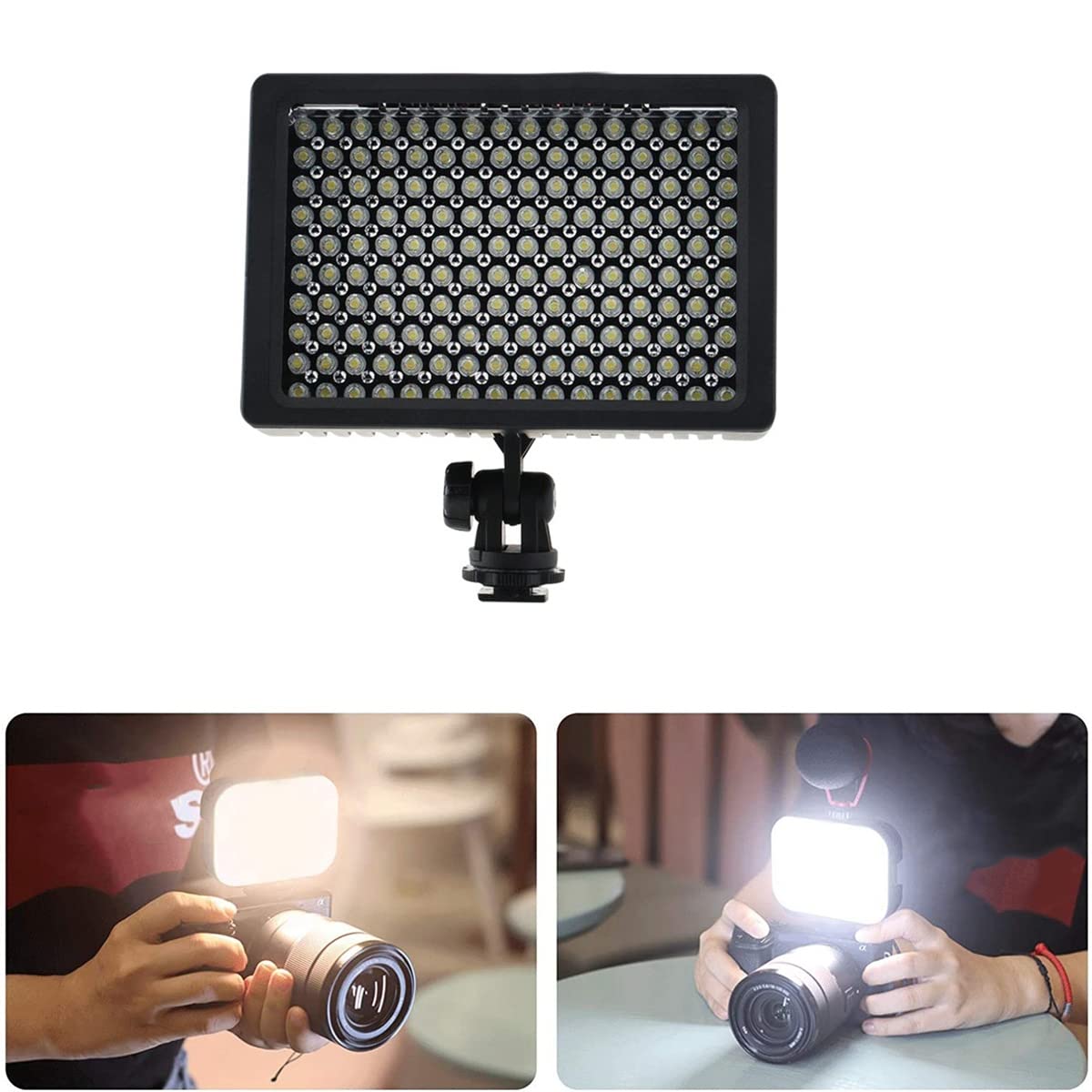 Josenidny 160 LED Photography Light - 5600K Daylight Balanced, 16-Level Dimmable Continuous Lighting for Studio, YouTube, Portrait & Product Photography