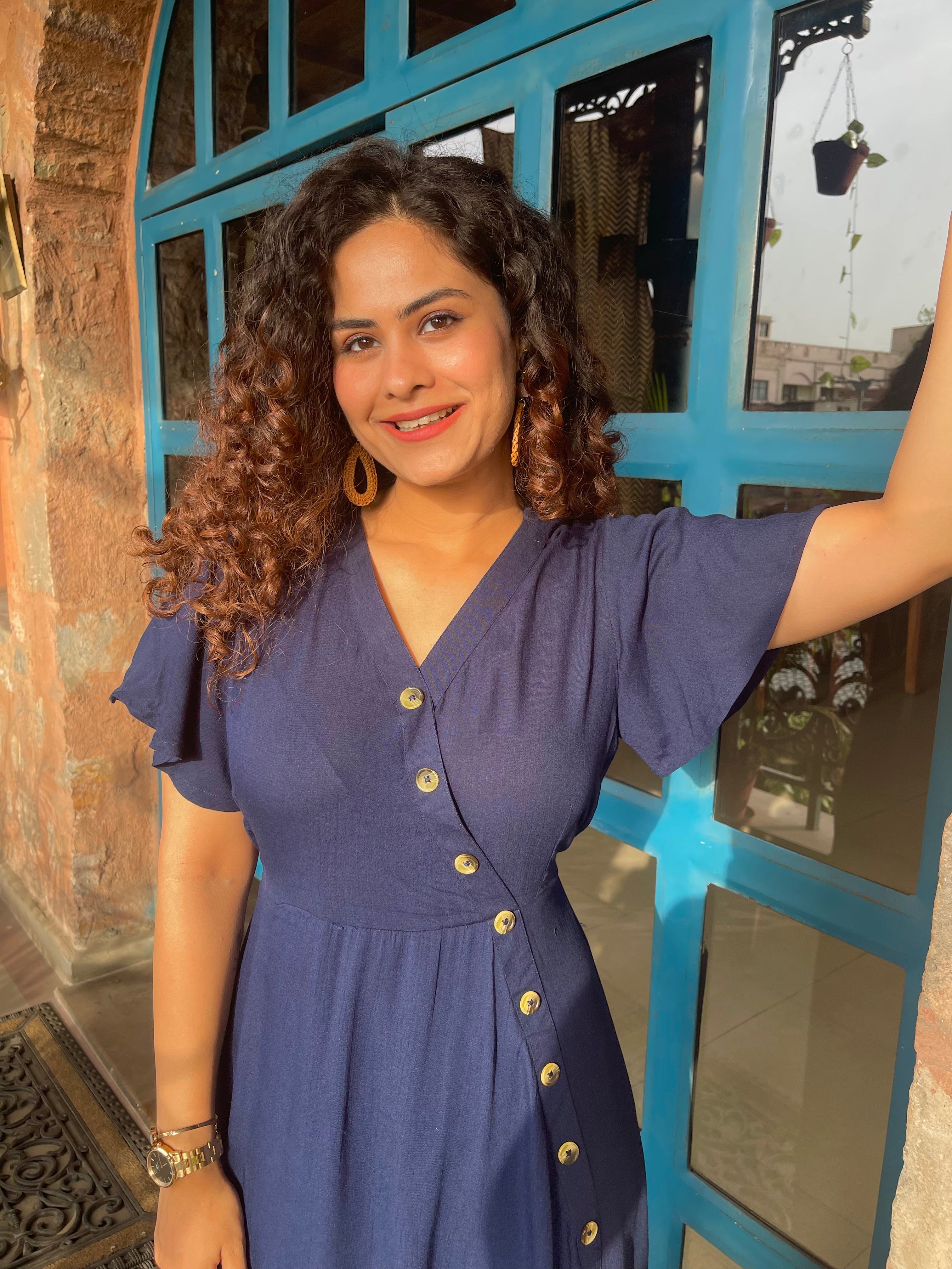 Navy Blue Summer Maxi Dress for Women - Flowy Long Beach Dress with Pockets - Perfect for Vacations, Weddings & Casual Outings