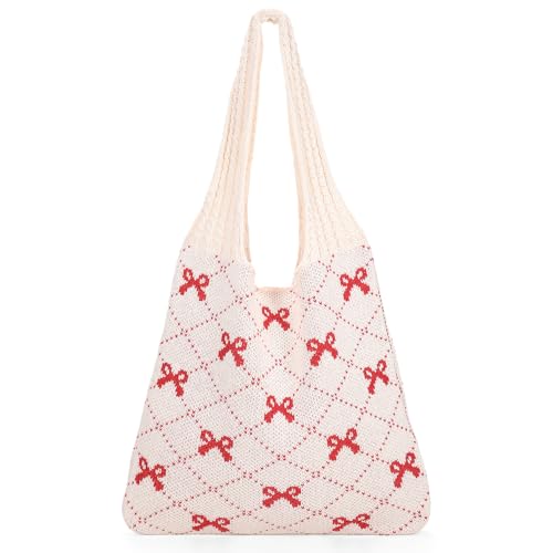 Beige With Rose Red Bow