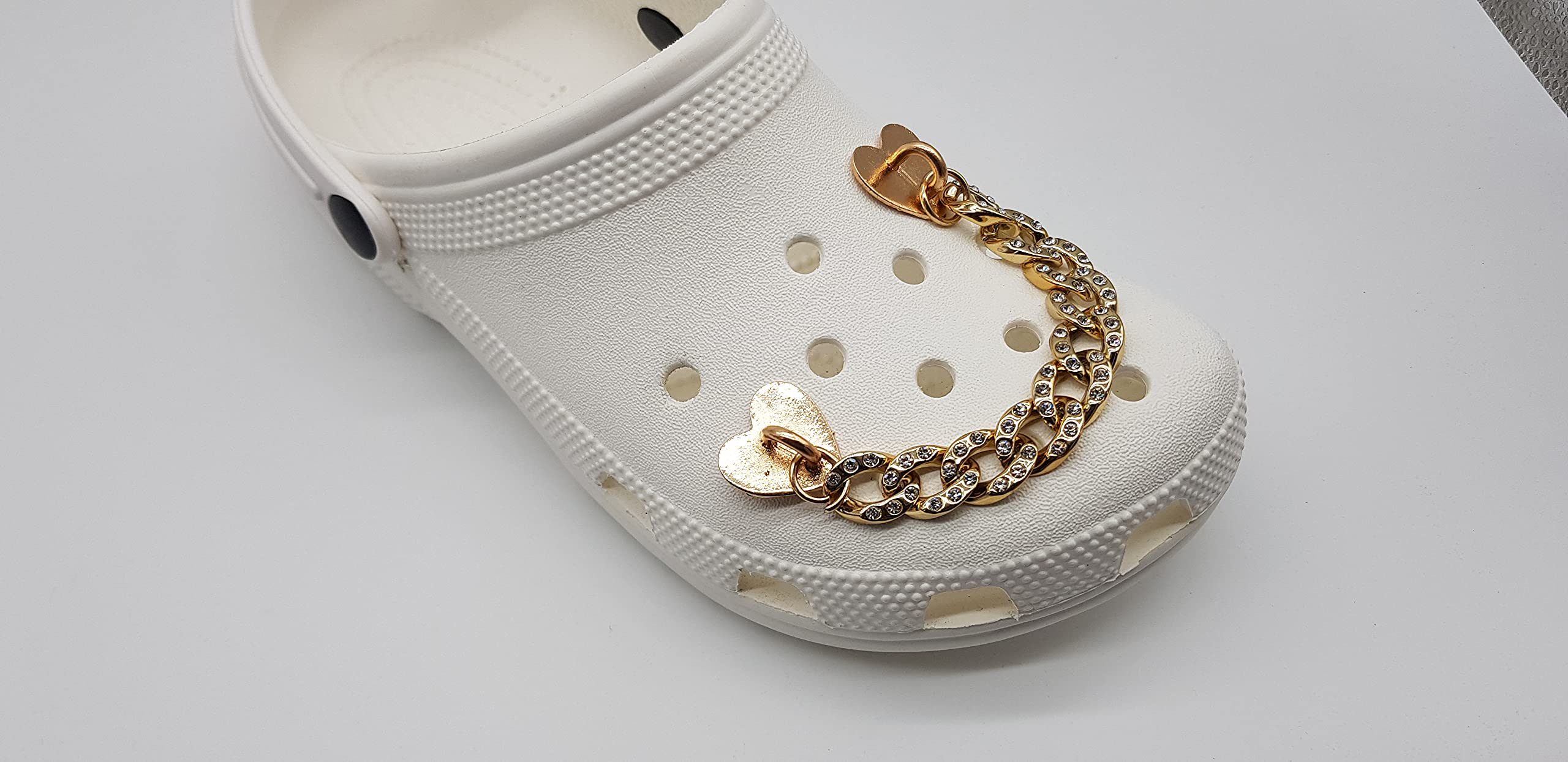 Sparkling Rhinestone Heart Shoe Charm for Crocs - Stylish & Durable Footwear Accessory for Women & Girls - Perfect for Casual Wear, Parties & Festivals
