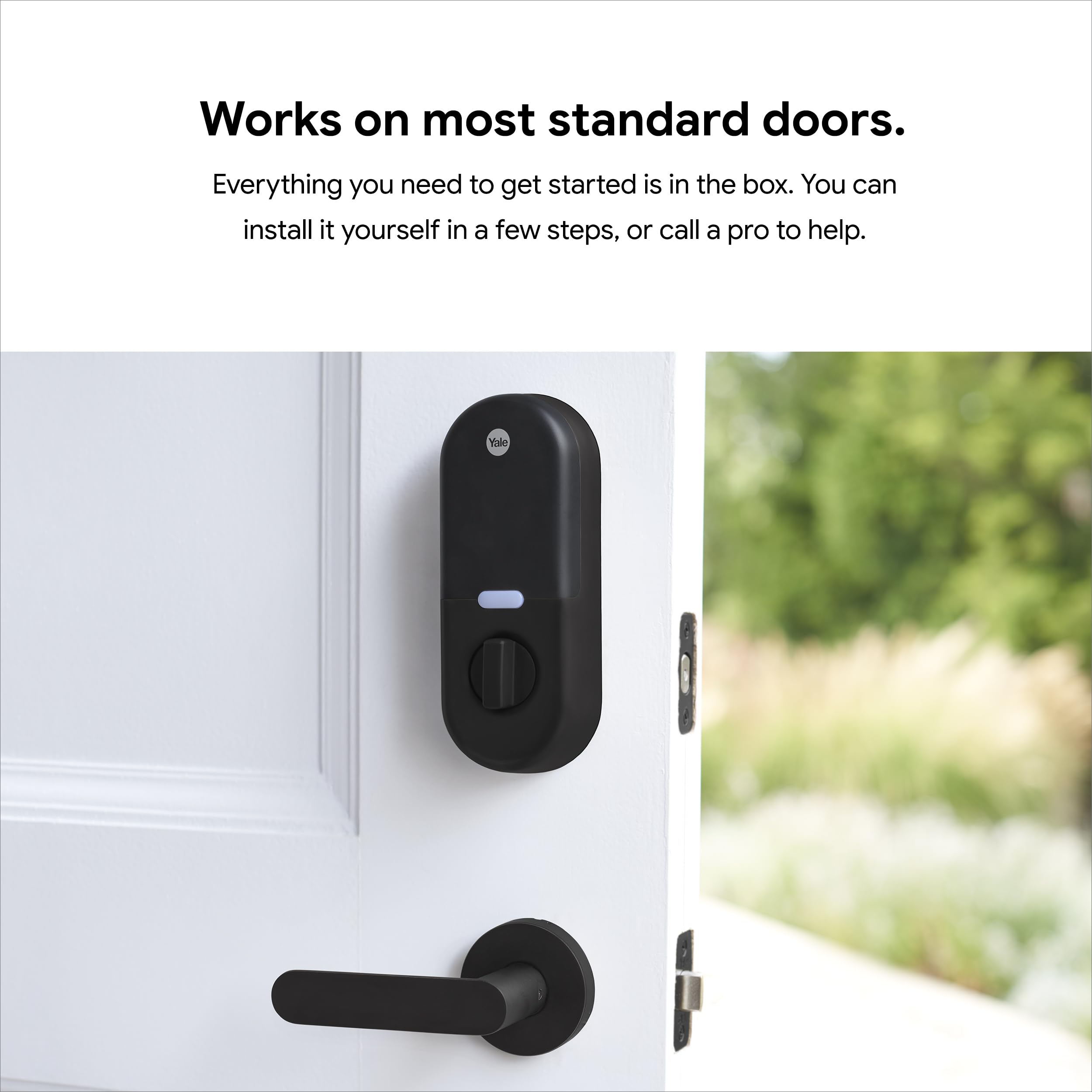 Google Nest x Yale Smart Lock - Keyless Entry Deadbolt with Tamper-Proof Keypad - Black Suede Finish for Front Door Security (Ideal for Smart Homes, Vacation Rentals & Airbnb Properties)