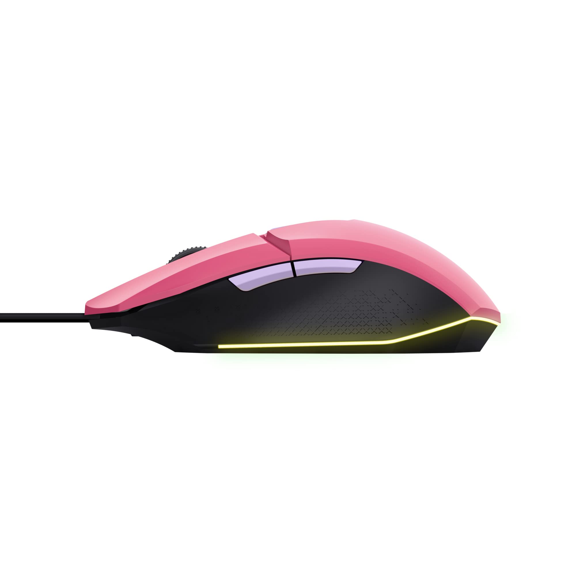Trust Gaming GXT 109P Felox Gaming Mouse - 6 Programmable Buttons, RGB LED Lighting, 200-6400 DPI, 5.9ft USB Cable, Built-in Software for PC/Laptop (Pink) - Perfect for FPS, MOBA & MMO Gaming, Office Work & Streaming