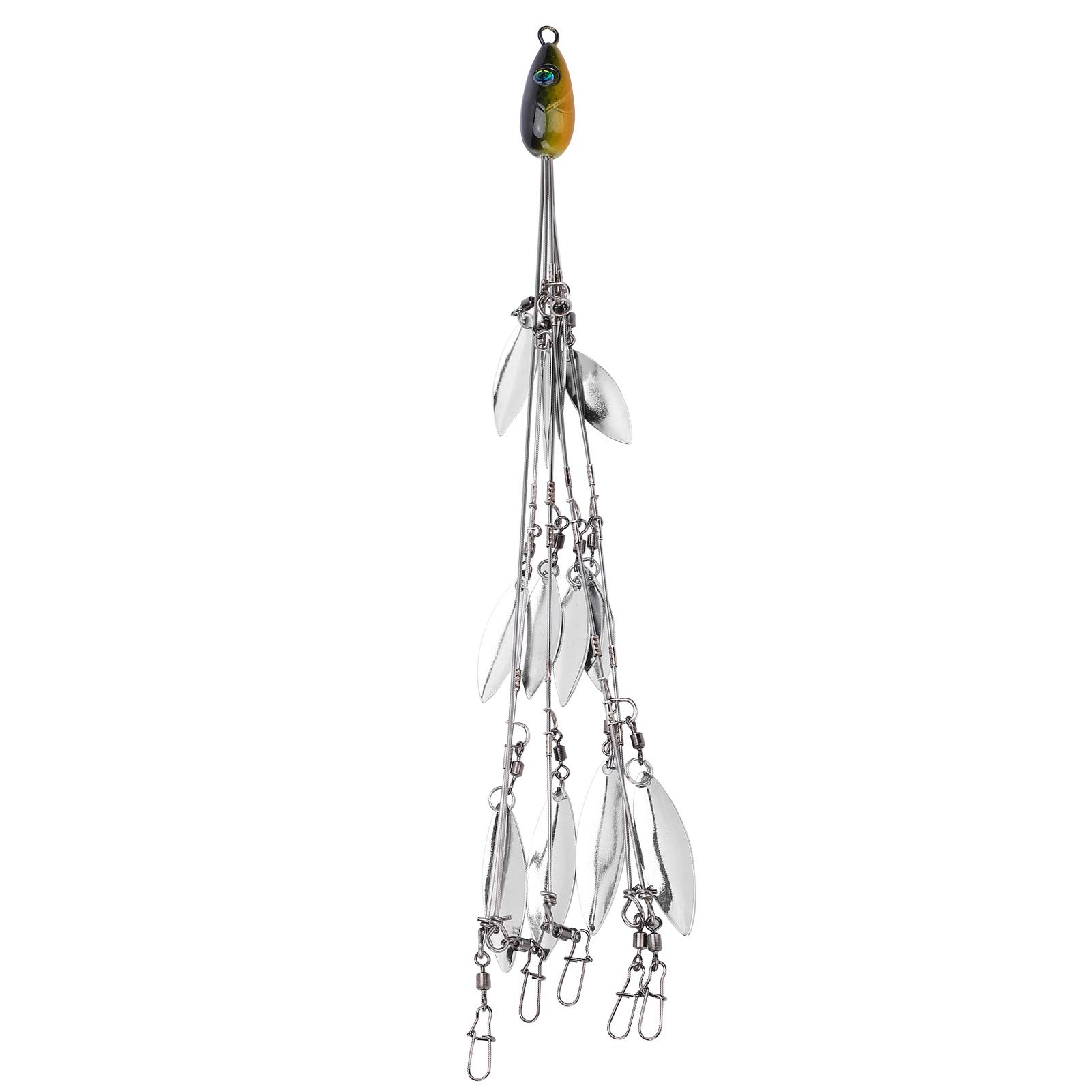ZPSHYD Alabama Umbrella Rig - 12 Bladed Multi-Lure Fishing Bait Rig Kit with Swimbait Lures - Perfect for Bass Fishing, Trolling & Saltwater Angling