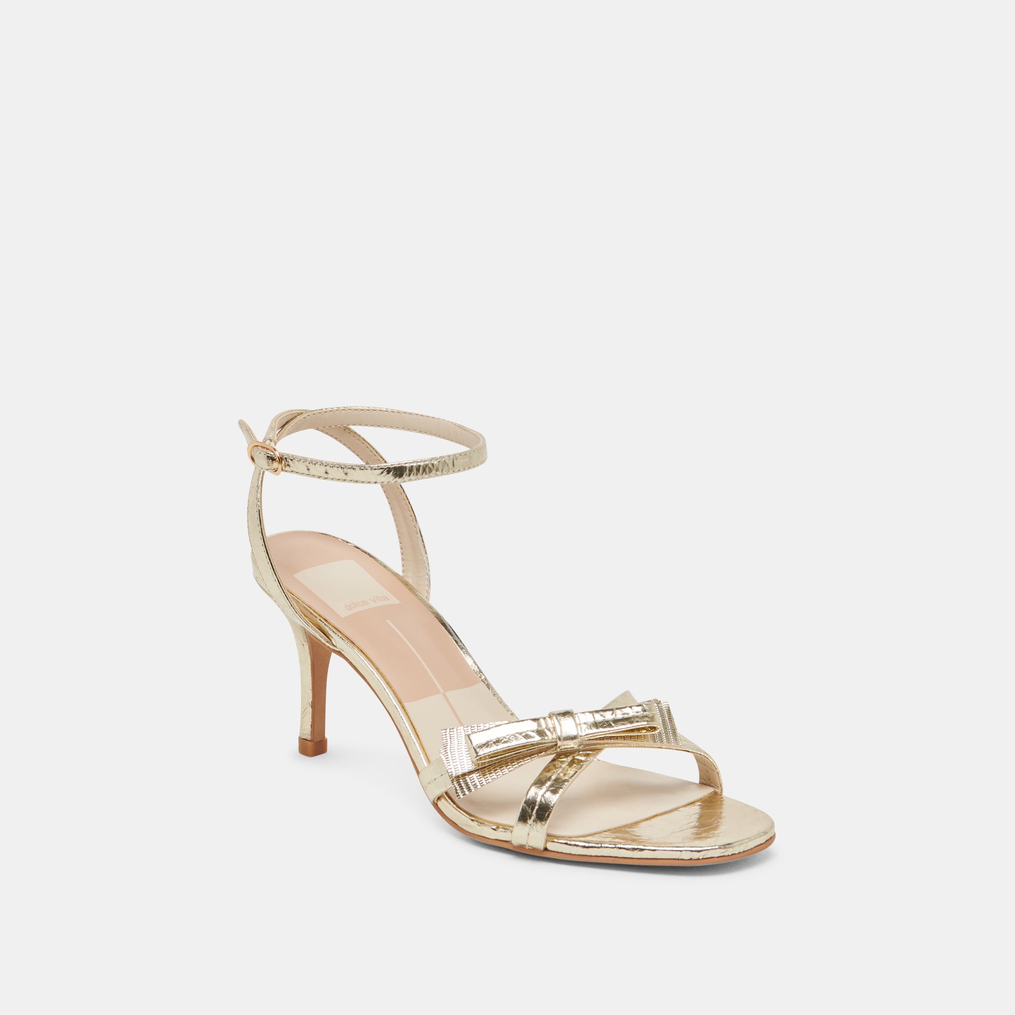 GALOR Women's Gold Distressed Leather Heels - Stylish High Heels for Parties, Weddings & Evening Events