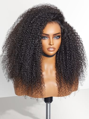 Kinky Curly｜Left C Parted｜Natural Black