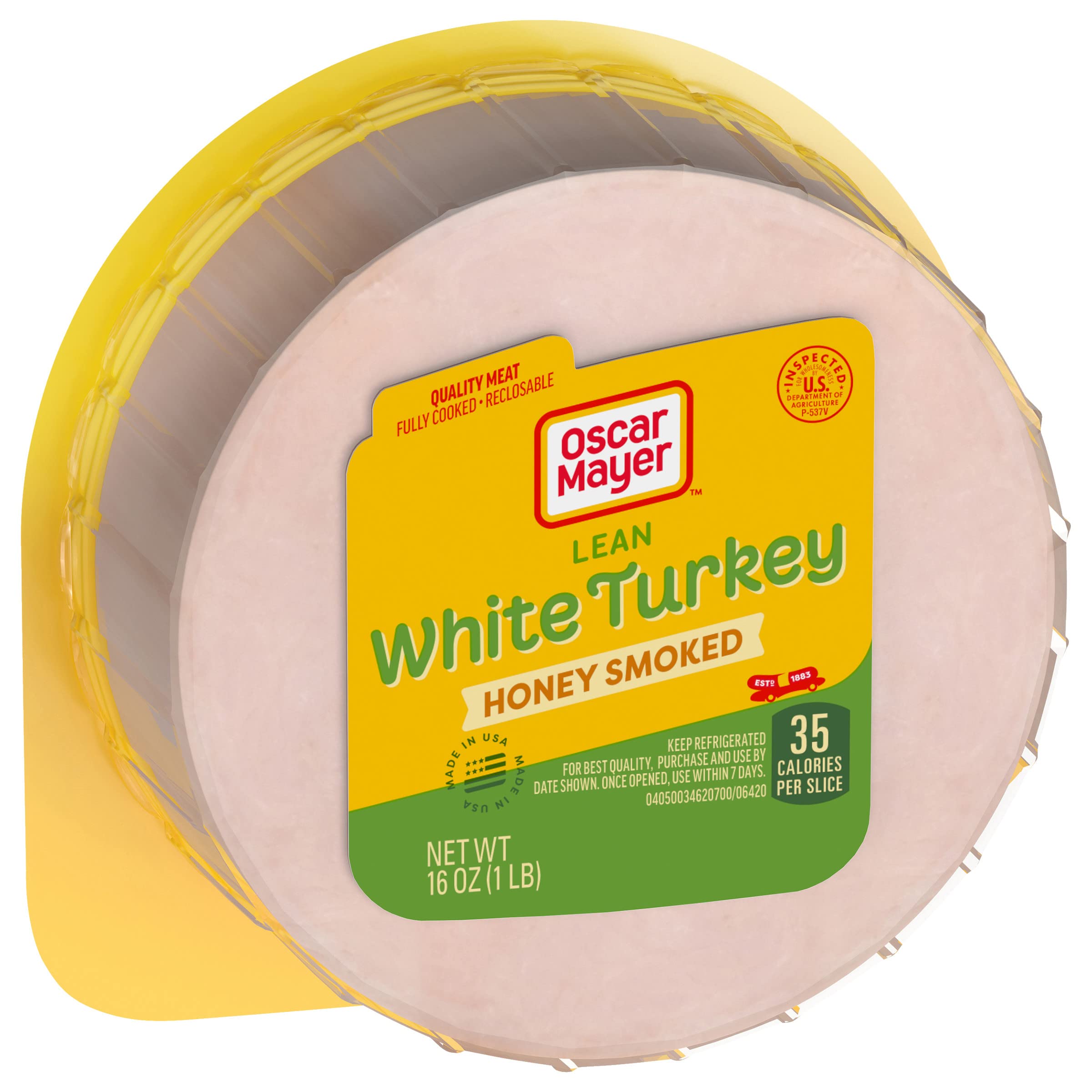 Oscar Mayer Lean Honey Smoked White Turkey Sliced Lunch Meat - 16 oz Pack - Healthy Low Fat Deli Meat for Sandwiches, Salads & Meal Prep