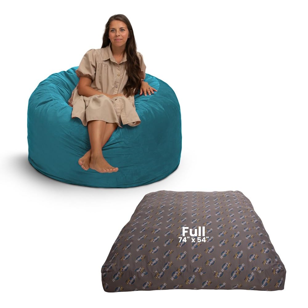 ULTIMATE SACK Convertible Bean Bag Chair - 3-in-1 Cozy Sleeper, Sofa Bed & Futon Alternative - Comfortable & Stylish Furniture for Living Room, Bedroom, Dorm or Guest Room - Perfect for Lounging, Napping & Small Space Living