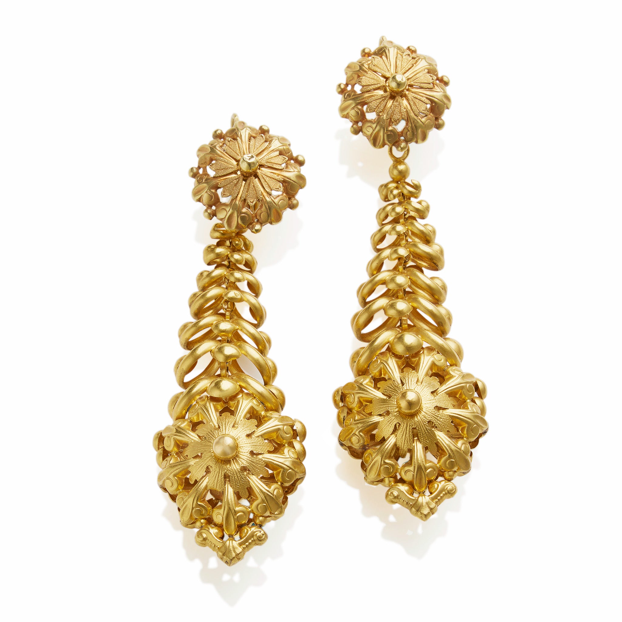 Vintage French Milano Long Drop Pendant Earrings - Elegant Dangling Jewelry for Women, Perfect for Weddings, Parties & Evening Events