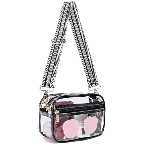 Clear With Black White Strap