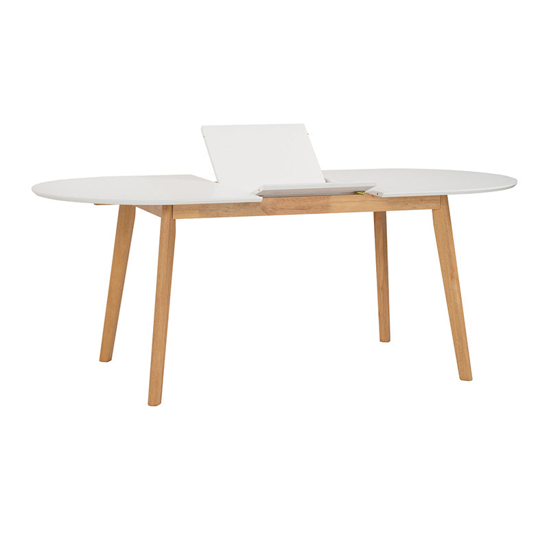 Extendable Dining Table 150-195cm | Werner Expandable Wooden Table | Natural & White Finish | Perfect for Small Spaces & Family Gatherings