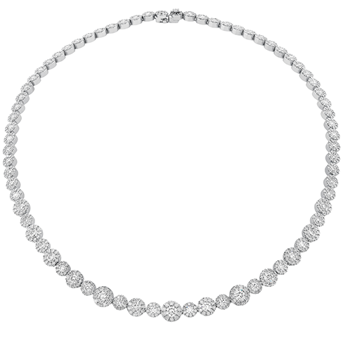 Hearts On Fire Diamond Line Necklace - Elegant 14K Gold Pendant for Women, Perfect for Weddings, Anniversaries & Special Occasions