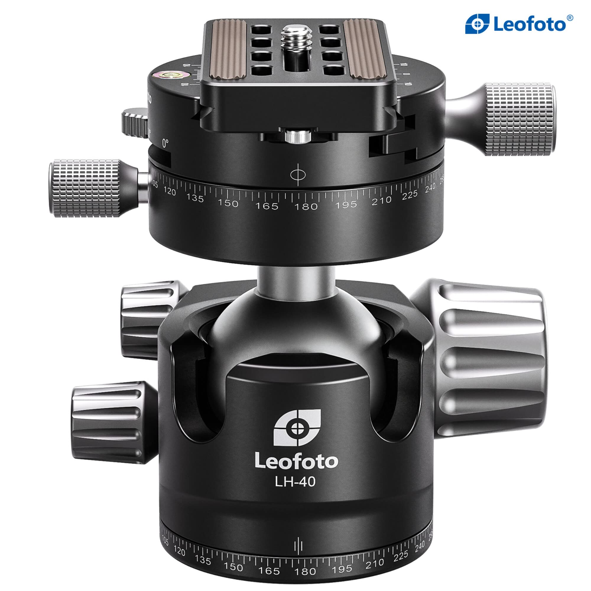 Leofoto LH-40PR Professional Tripod Ball Head with Double Panoramic Plate & Locking Function - Perfect for DSLR Cameras, Landscape Photography and Outdoor Shooting