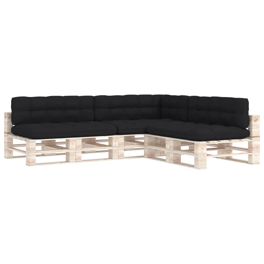 FAMIROSA 7-Piece Outdoor Pallet Sofa Cushion Set - Waterproof Seat, Back & Side Cushions for Garden, Patio, Deck & Indoor Furniture (Black) | Perfect for Lounging, Entertaining & Relaxing in Your Outdoor Living Space