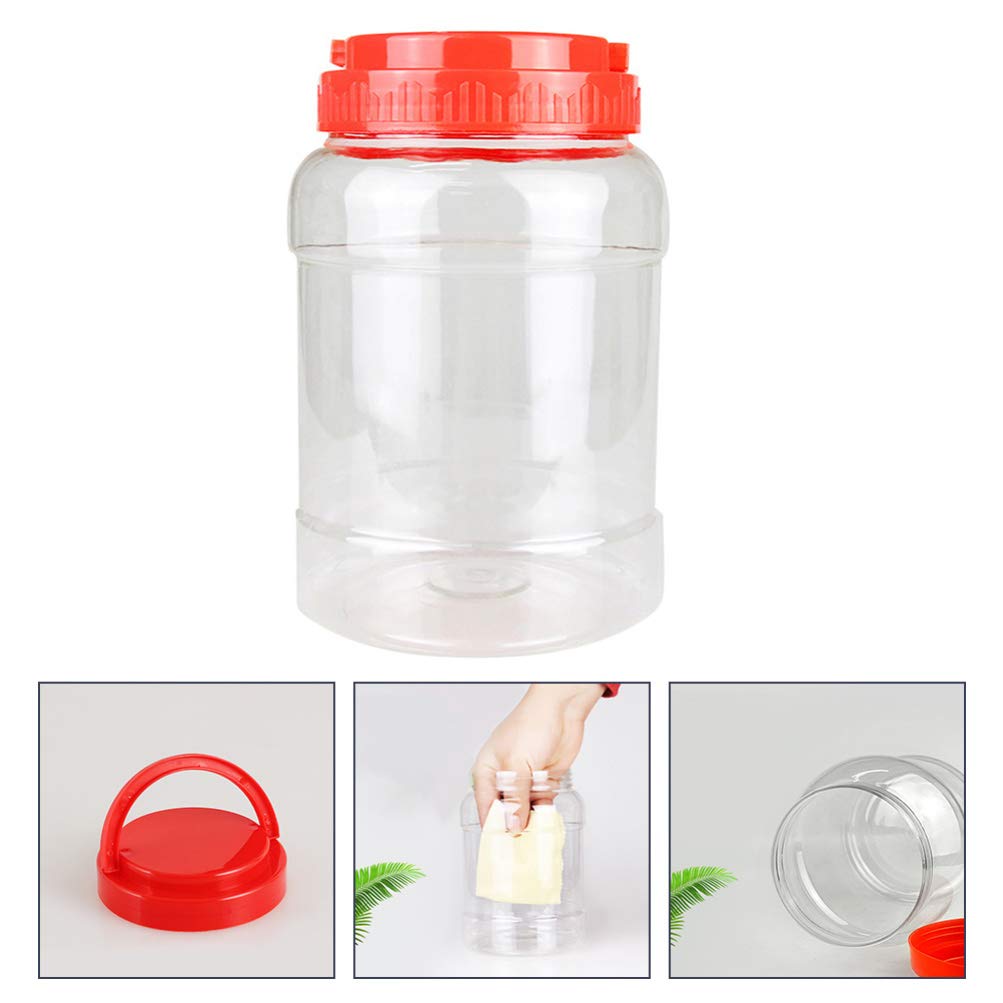 Hemoton 4-Piece Clear Plastic Storage Jars - Airtight Food Containers for Kitchen Pantry, Tea, Coffee, Spices & Dry Goods | Perfect for Organizing & Storing Snacks, Flour, Sugar, Cookies & More