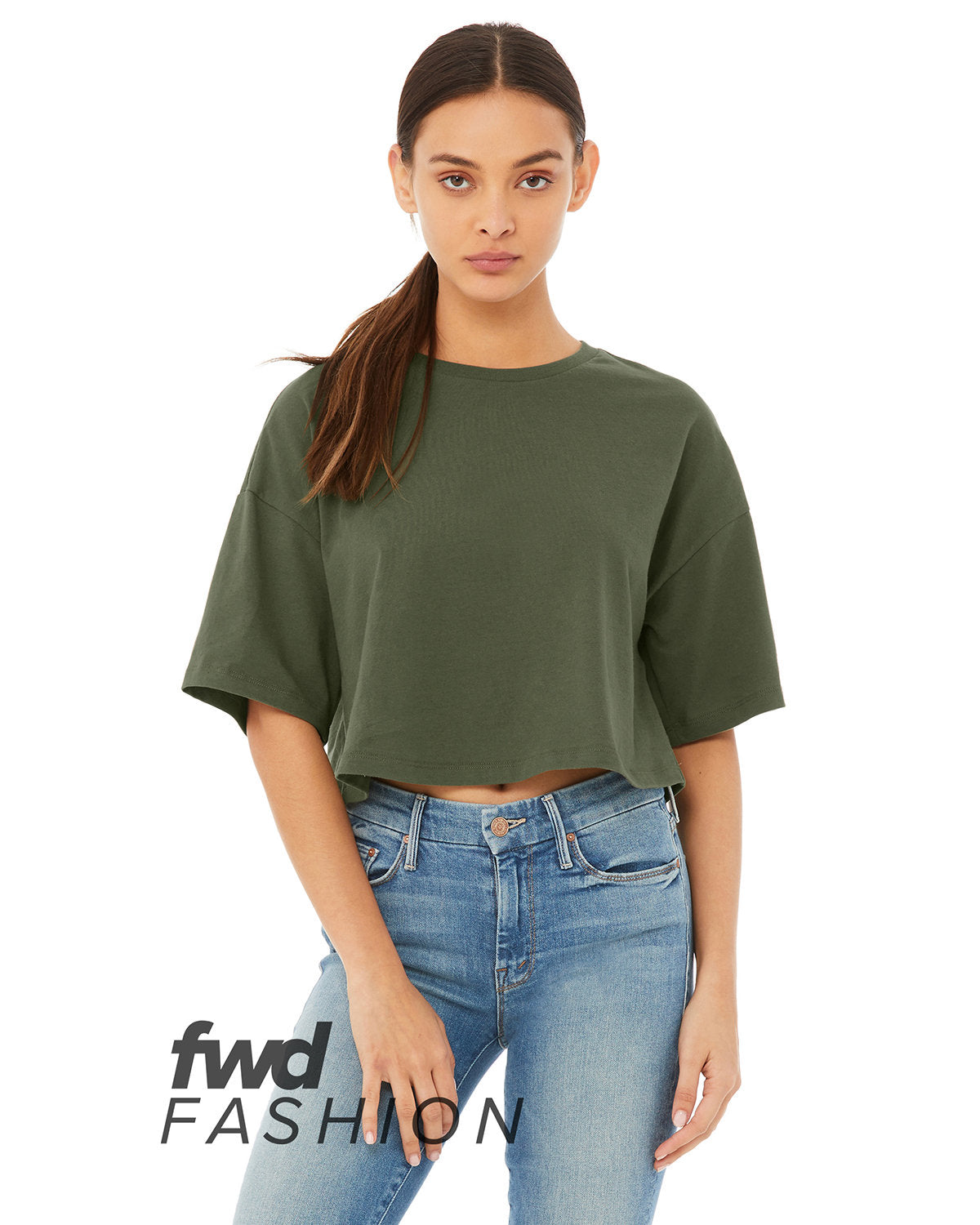 Bella + Canvas 6482 FWD Fashion Ladies' Jersey Cropped T-Shirt - Soft & Comfortable Women's Crop Top for Casual Wear, Gym, and Street Style