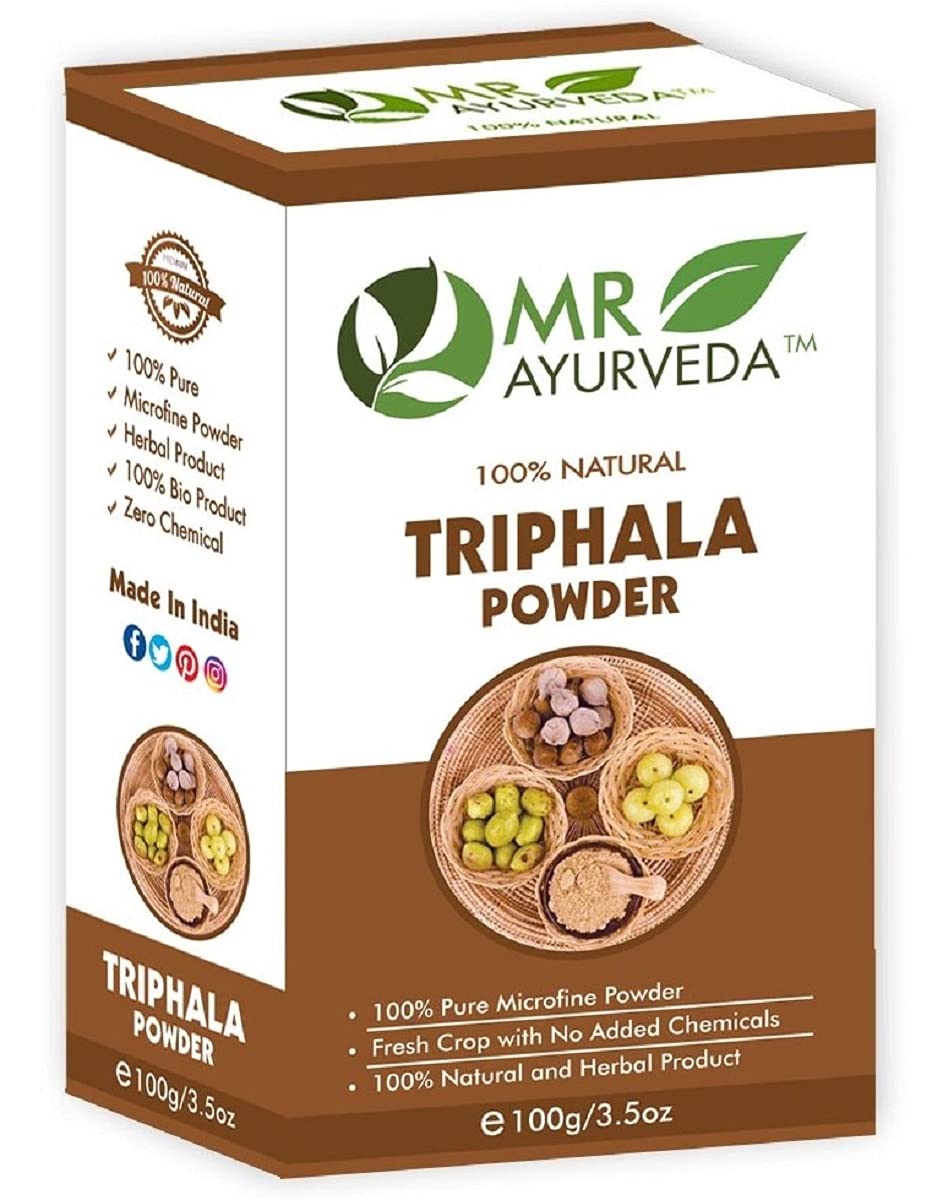 Organic Triphala Powder for Hair, Skin & Face - 100% Natural Ayurvedic Herbal Supplement (100g) | Supports Digestion, Detox & Glowing Skin | Perfect for Daily Wellness Routine & Ayurvedic Remedies