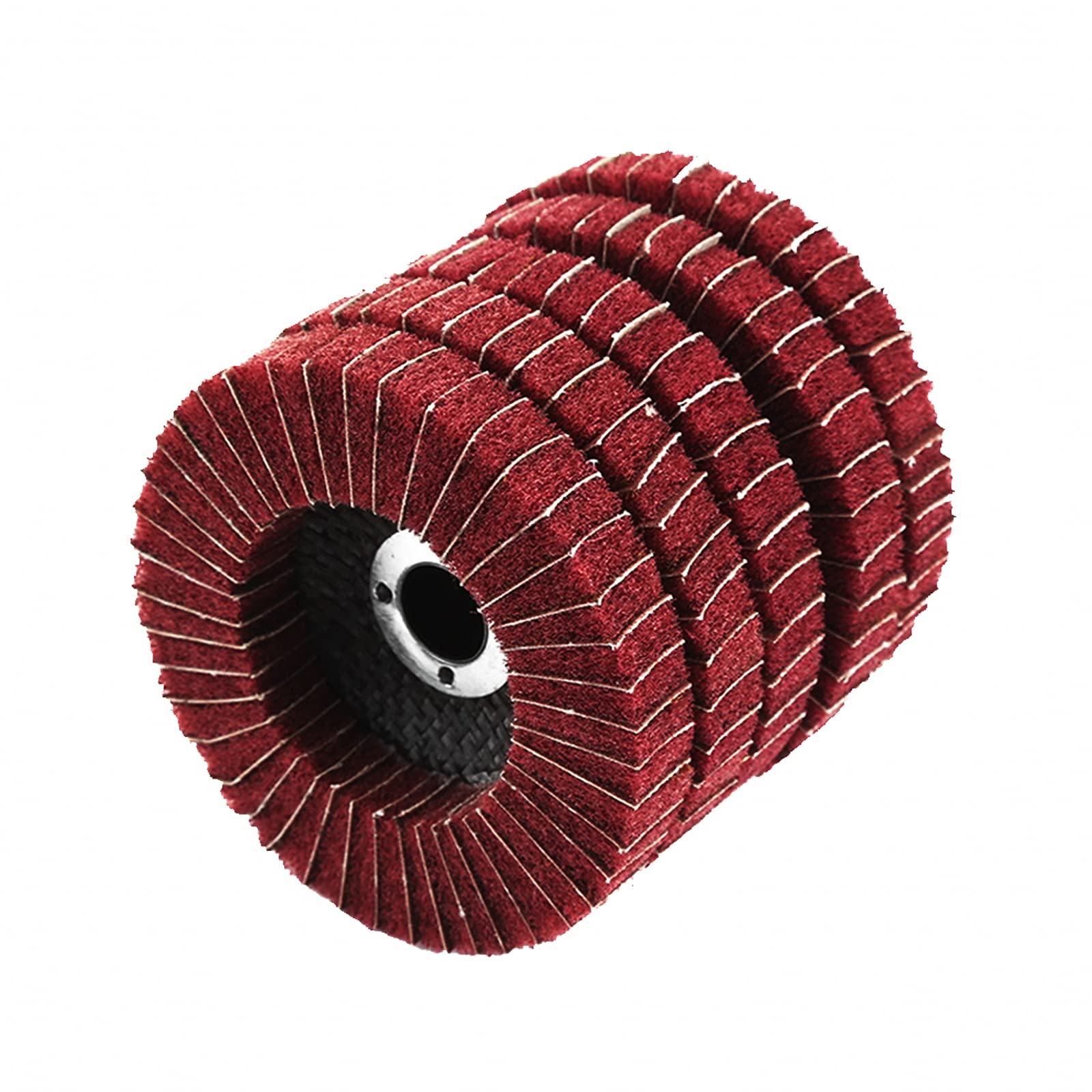 4 Inch Red Nylon Fiber Flap Wheels - 5 Pack Angle Grinder Polishing Discs for Metal, Wood & Stone - Heavy Duty Buffing, Grinding & Scouring Pads for DIY Projects & Professional Workshop Use