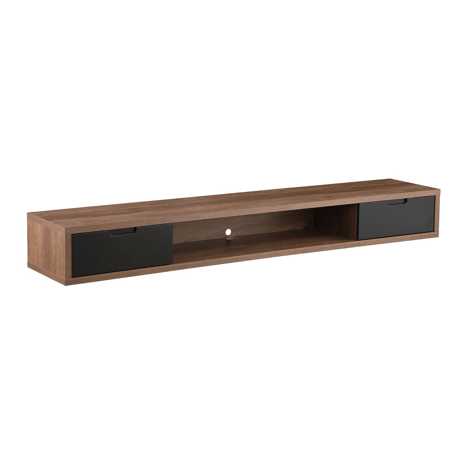 Criterion 2000mm Dark Oak Wall Mount TV Stand - Modern Air Entertainment Cabinet for Living Room, Bedroom & Home Theater