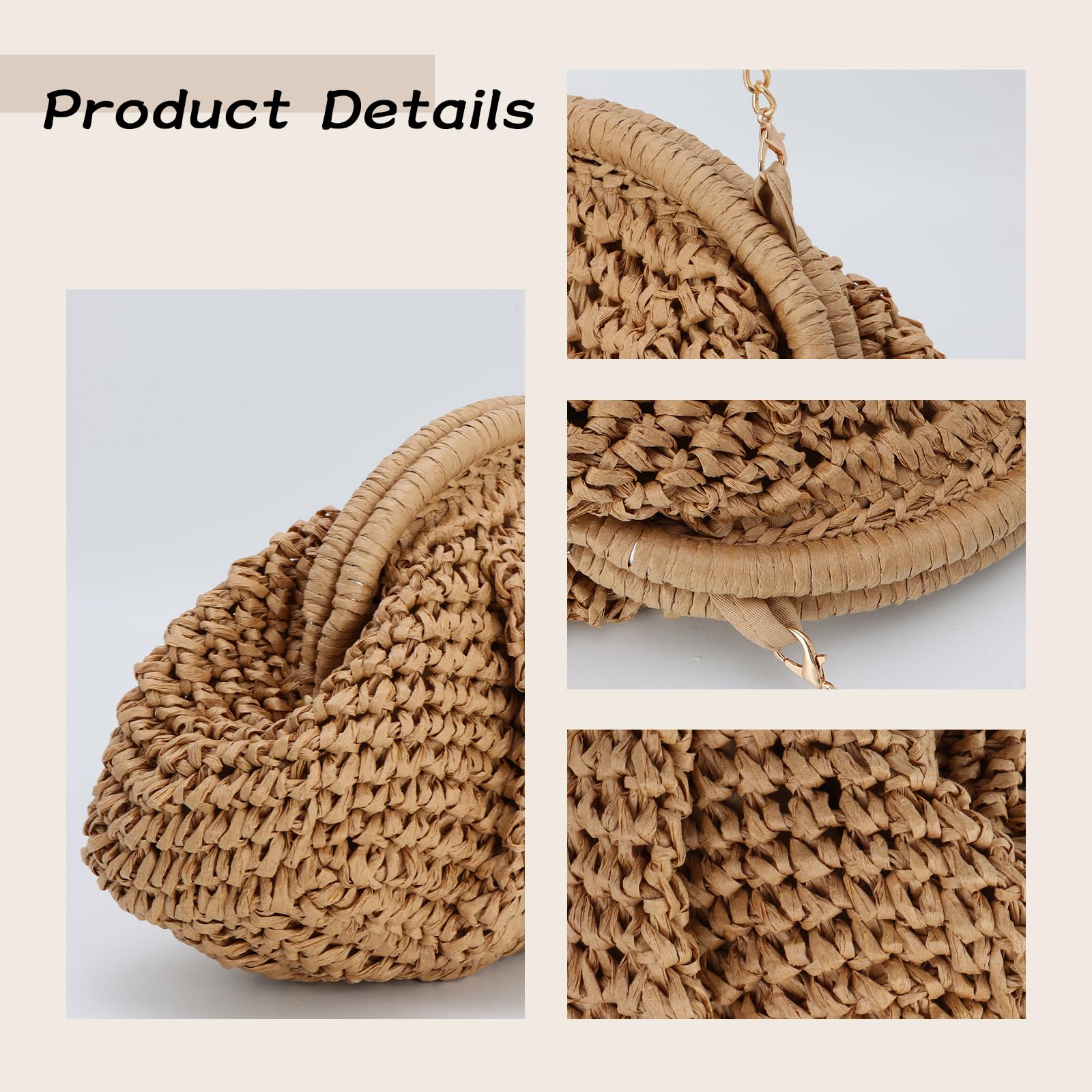 Empire Woven Straw Clutch Purse for Women - Crossbody Shoulder Bag, Summer Beach Handbag, Boho Chic Accessory for Vacation, Pool Party & Outdoor Events