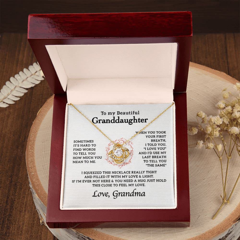 14K White Gold & 18K Yellow Gold Necklace for Granddaughter - Elegant Grandma Gift for Birthday, Wedding, Graduation & Back to School | Comes with Gift Box & Message Card | Perfect for Special Occasions & Heartfelt Moments