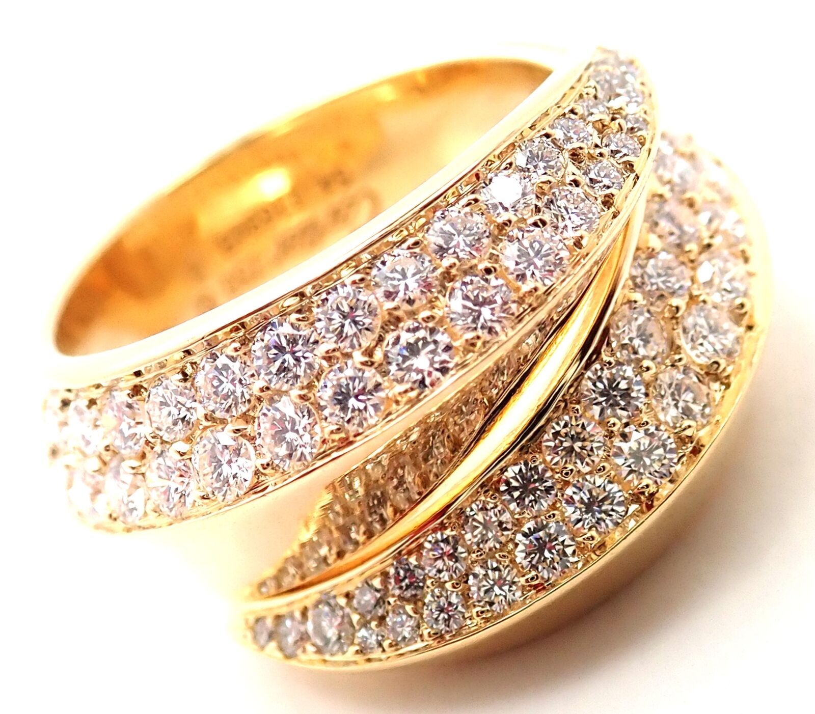Authentic Cartier Panthere Gryph 18k Yellow Gold 2.50ctw Diamond Band Ring for Women - Luxury Wedding, Anniversary & Special Occasion Jewelry Gift