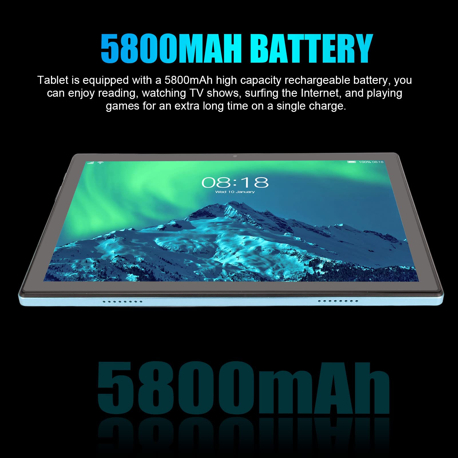 TOPINCN 10.1 Inch Android Tablet - Octa Core CPU, 100-240V EU Plug, Blue - Perfect for Work, Study & Entertainment