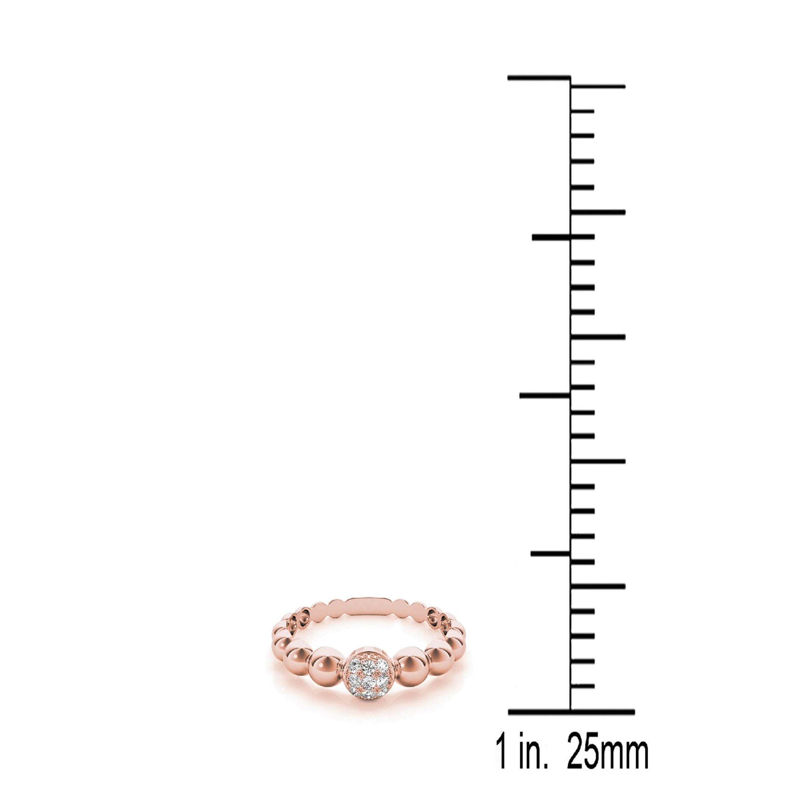 10K Round White Diamond Ring in Solid Rose, White & Yellow Gold - Elegant Valentine's Day Gift for Her, Anniversary, Engagement & Wedding Jewelry