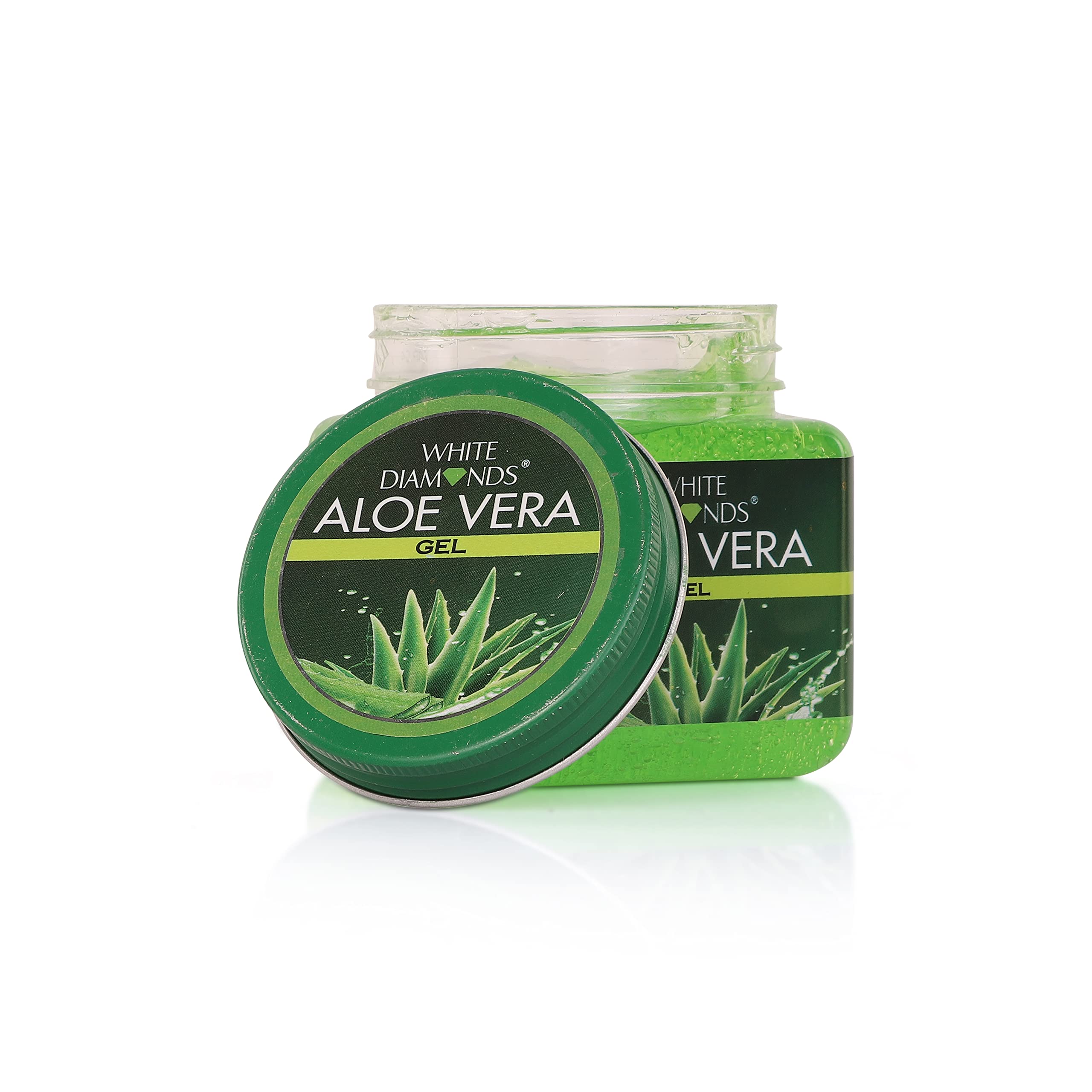 **WHITE DIAMONDS 100% Pure Natural Aloe Vera Face Gel – Hydrating Moisturizer for Skin, Acne Scars, Dark Circles & Hair Care | Soothing & Cooling Gel for Sunburn, Dry Skin & Daily Skincare | Pack of 1 (380 ml)**