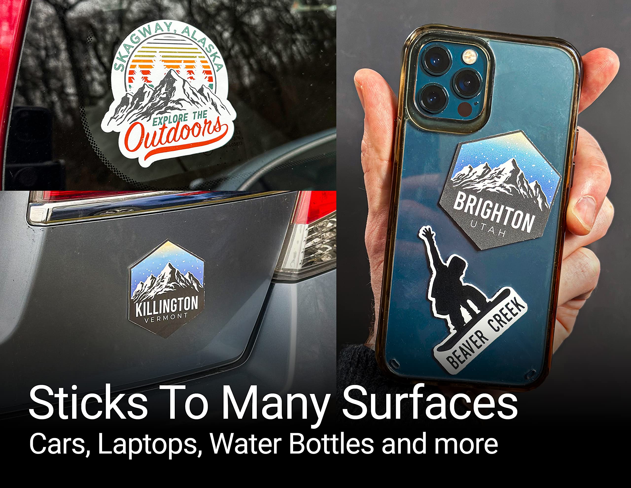 Sand Lake Wisconsin Souvenir 4 Inch Vinyl Decal Sticker - Paddle Design for Laptops, Water Bottles & Car Windows - Perfect for Travelers & Outdoor Enthusiasts
