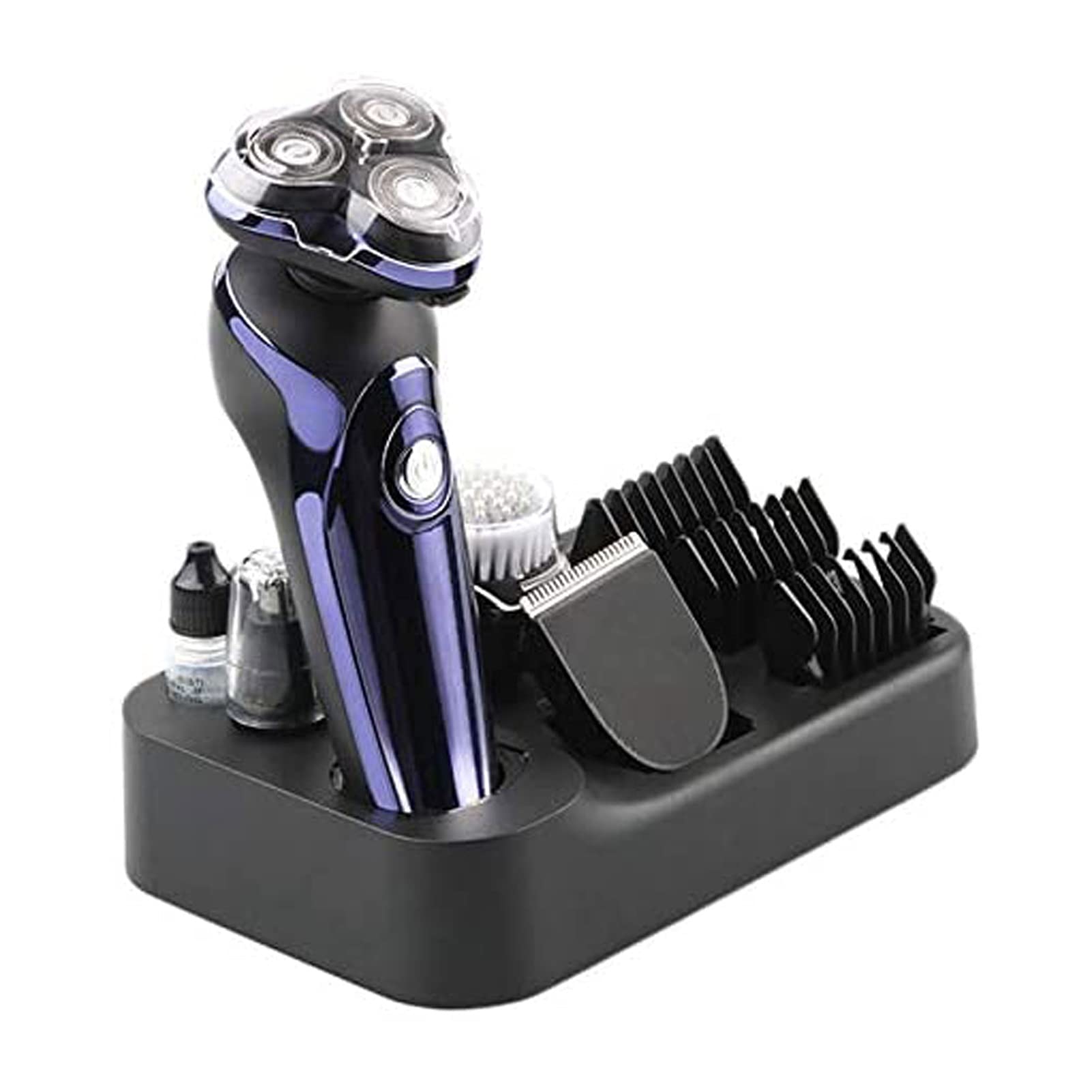 4D Rotary Electric Shaver for Men - Rechargeable Cordless Beard Trimmer with Pop-up Trimmer, Waterproof Wet/Dry Shaving - Perfect for Travel, Gym & Daily Grooming Routine