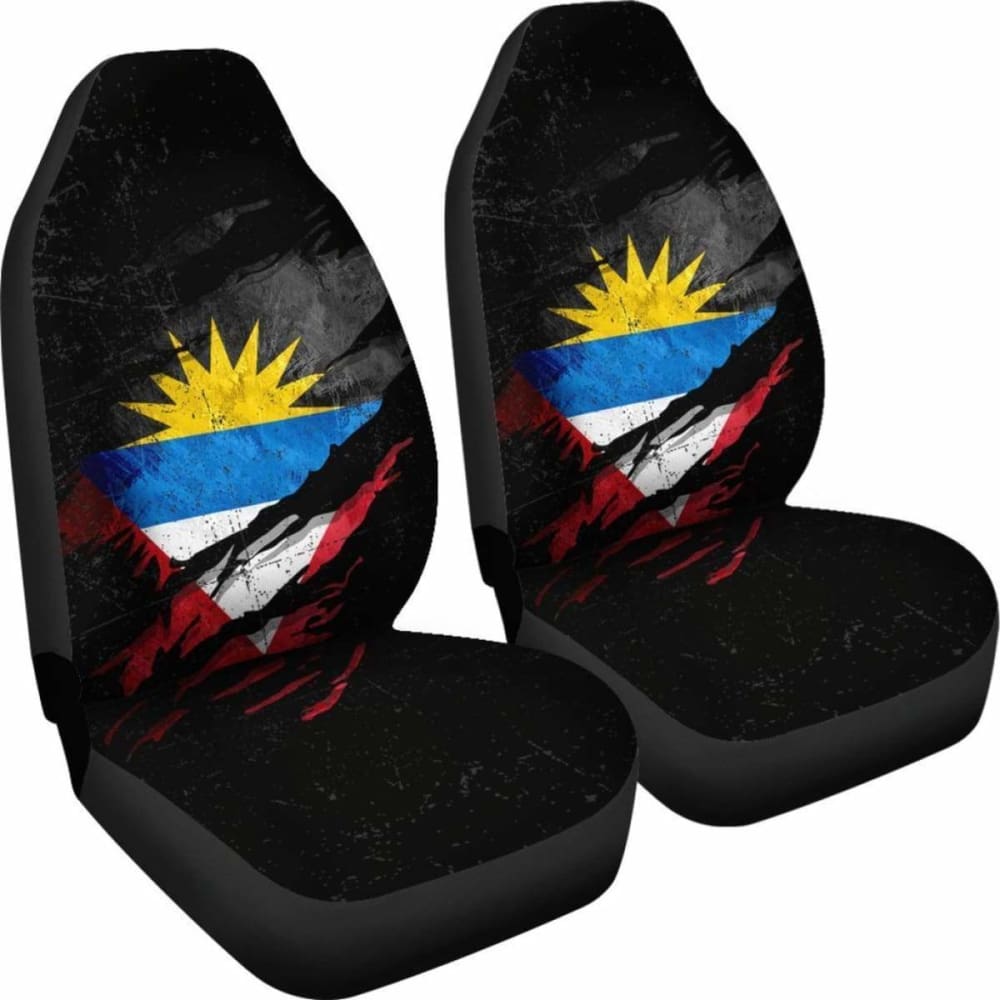 Antigua & Barbuda Grunge Style Car Seat Covers 232125 - Durable & Stylish Seat Protection for Trucks, SUVs and Vintage Cars