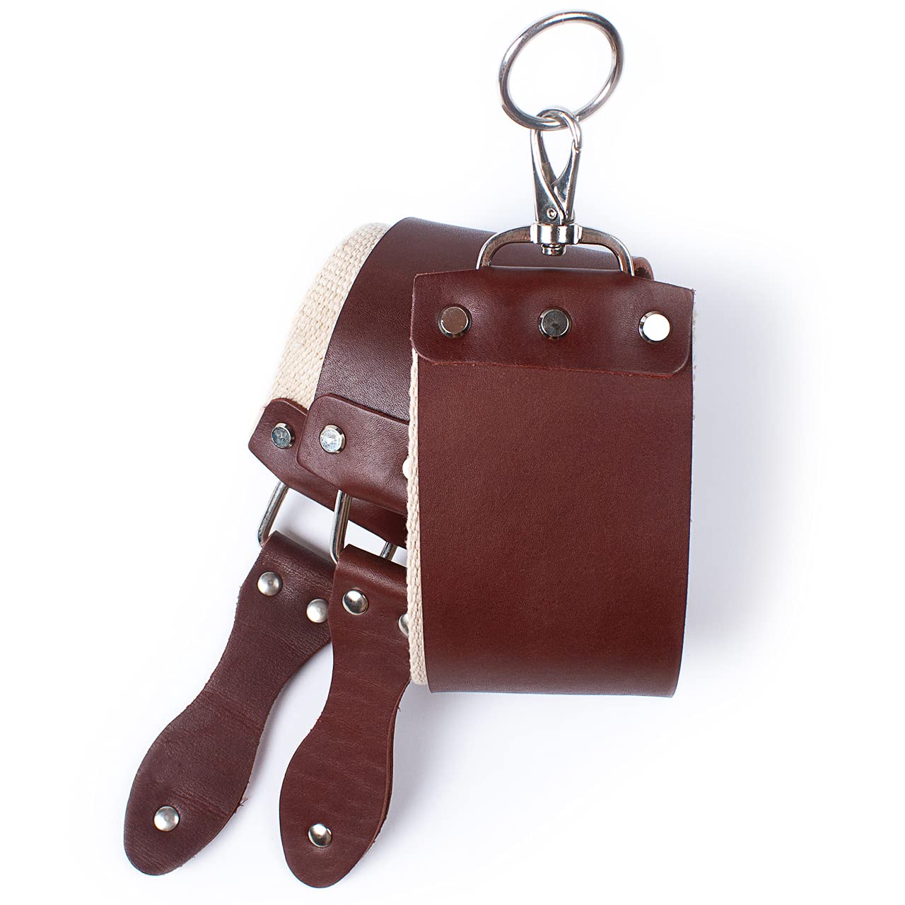 Premium Latigo Leather Razor Strop for Straight Razors - Dual Strap Barber Strop for Sharpening & Honing - Personalized Brown Leather Strop - Perfect for Home Barbers & Professional Shaving Enthusiasts