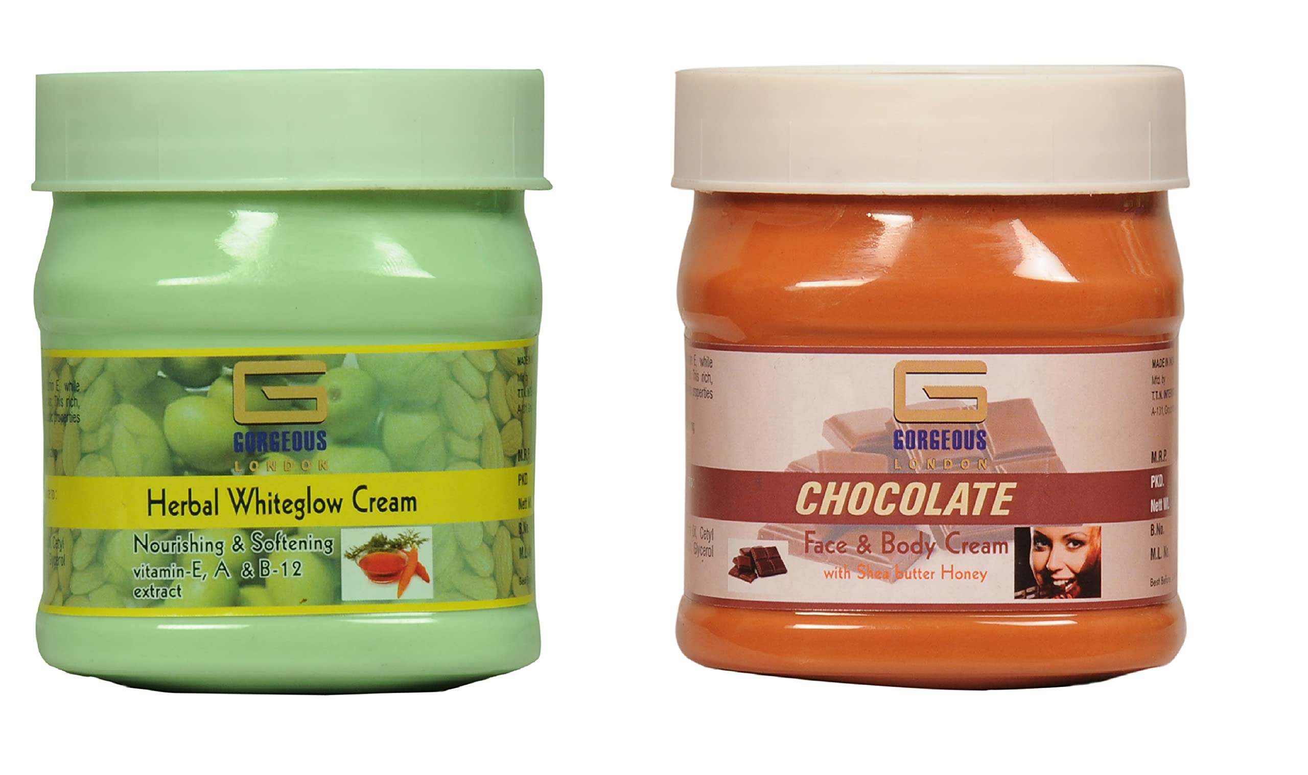 London Herbal White Glow Cream & Chocolate Cream Combo (2 x 450g) - Skin Brightening & Hydrating Set for Glowing Complexion | Perfect for Daily Skincare Routine & Gift Giving