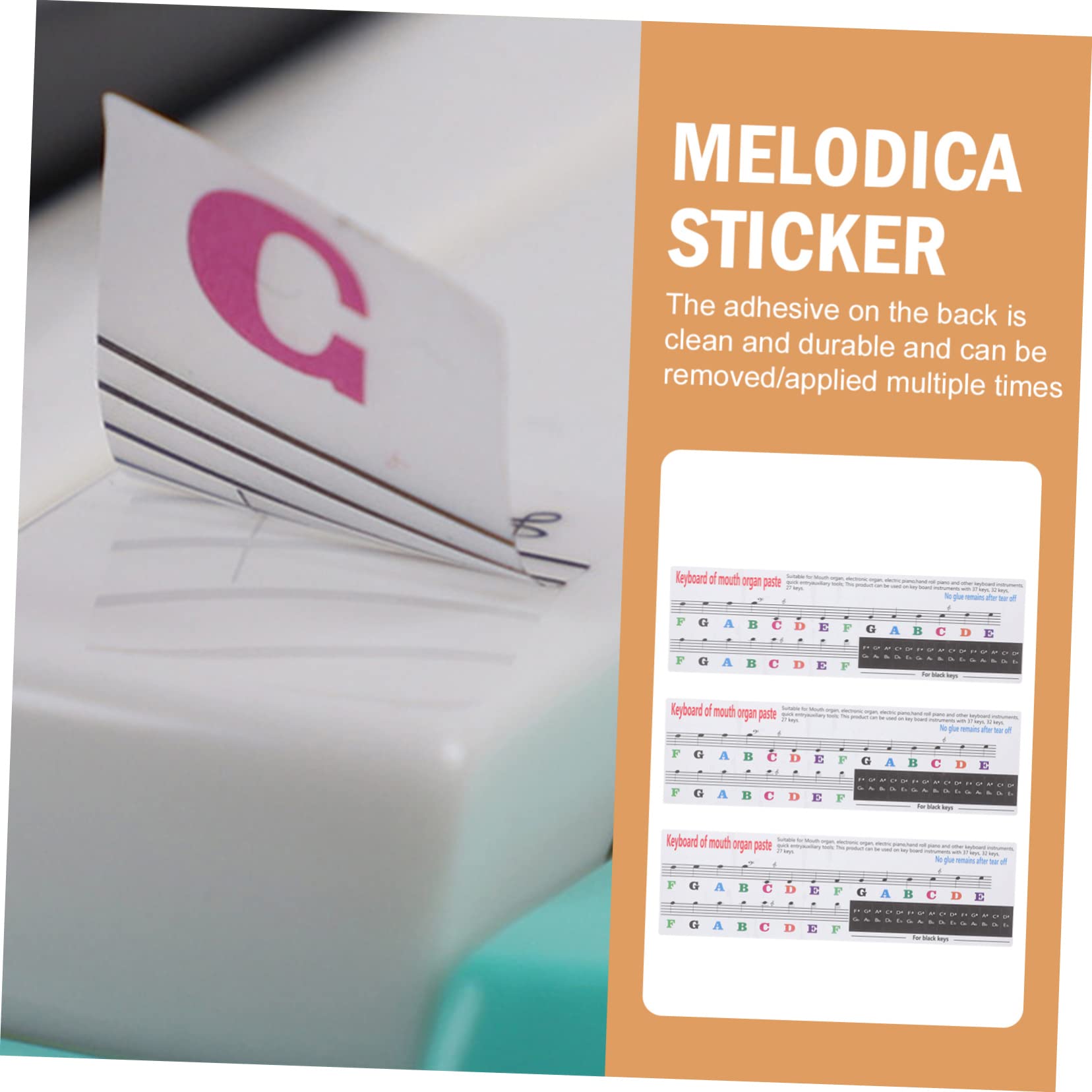 SUPVOX 6-Piece Piano Key Stickers for 32-Key Keyboard - PVC Harmonica Letter Stickers for Melodica, Organ & Music Instruments - Perfect for Beginners, Kids & Music Lessons