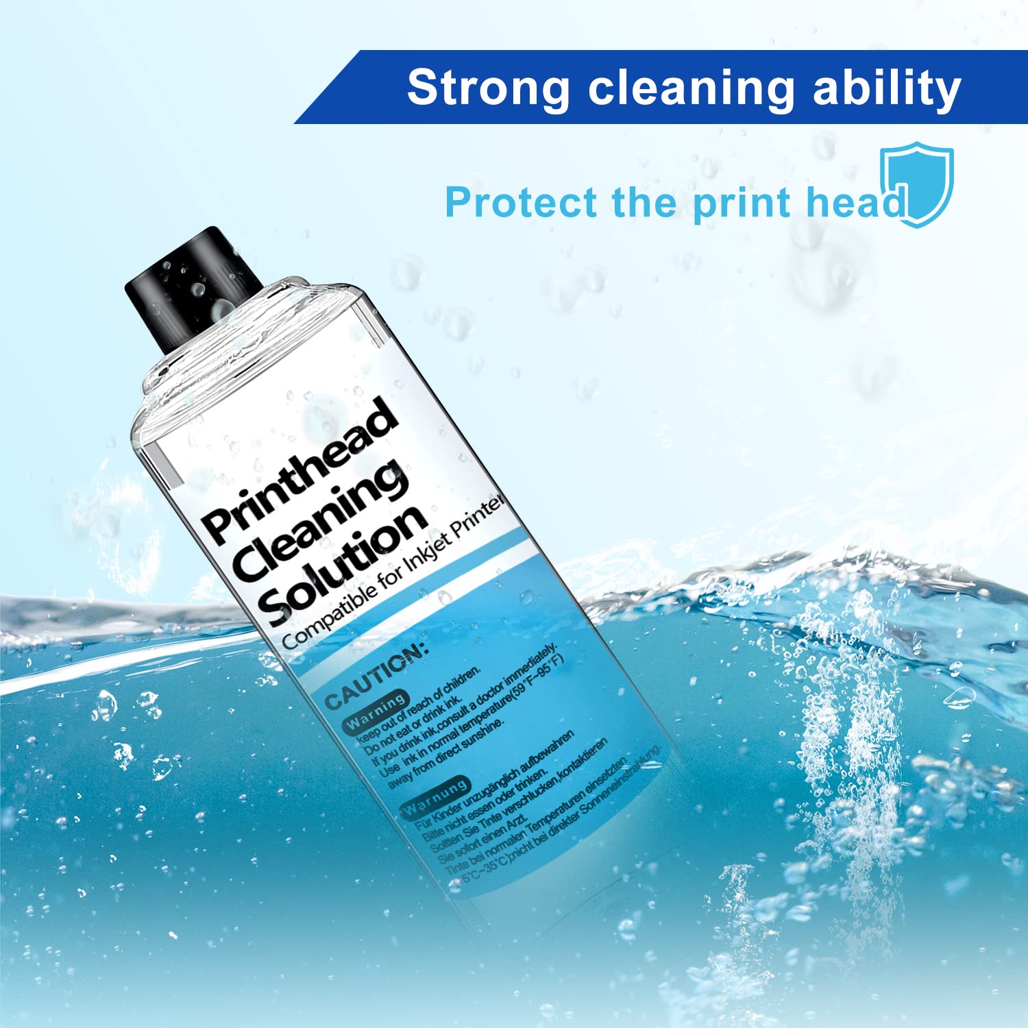 ATONER 250ml Inkjet Printer Head Cleaning Kit - Nozzle Cleaner Solution for Epson, HP, Canon, Brother Printers - Restores Clogged Print Heads & Improves Print Quality - Ideal for Home, Office & Photo Printing