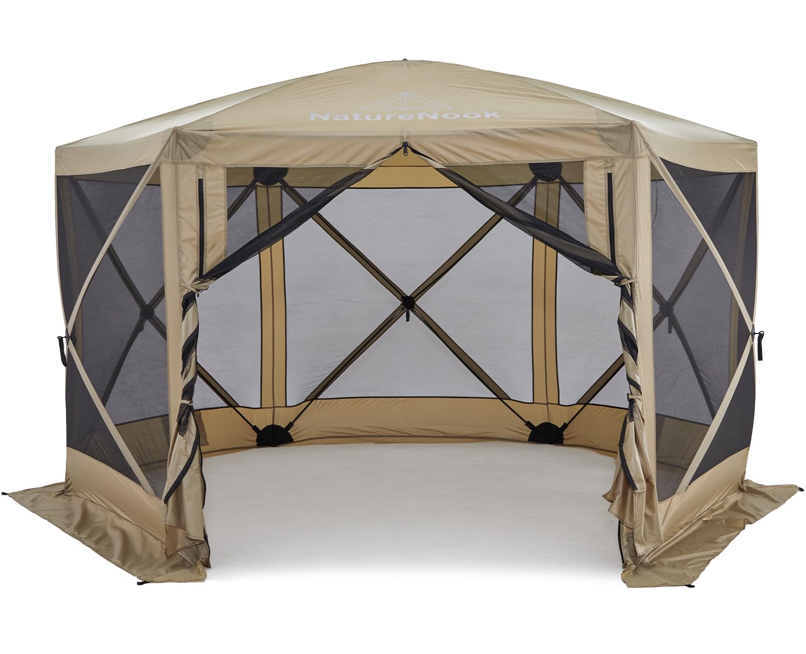 12x12 Pop Up Gazebo Tent - Waterproof & UV Resistant 6-Sided Canopy Shelter for 8 People | Portable Outdoor Party Tent for Camping, Backyard BBQ, Beach Picnics & Family Gatherings