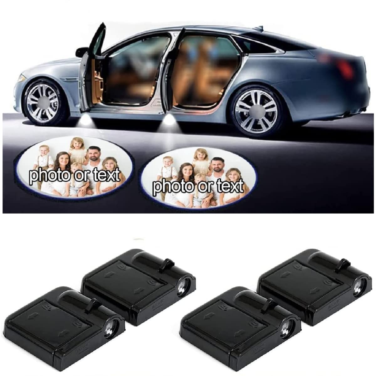 Premium Car LED Door Light Logo Projector - Ghost Shadow Projection for Automobile Brand Series - Universal Fit (Black, 2 Pack) - Enhance Your Vehicle's Style & Night Safety - Perfect for Car Enthusiasts, Night Driving & Brand Promotion