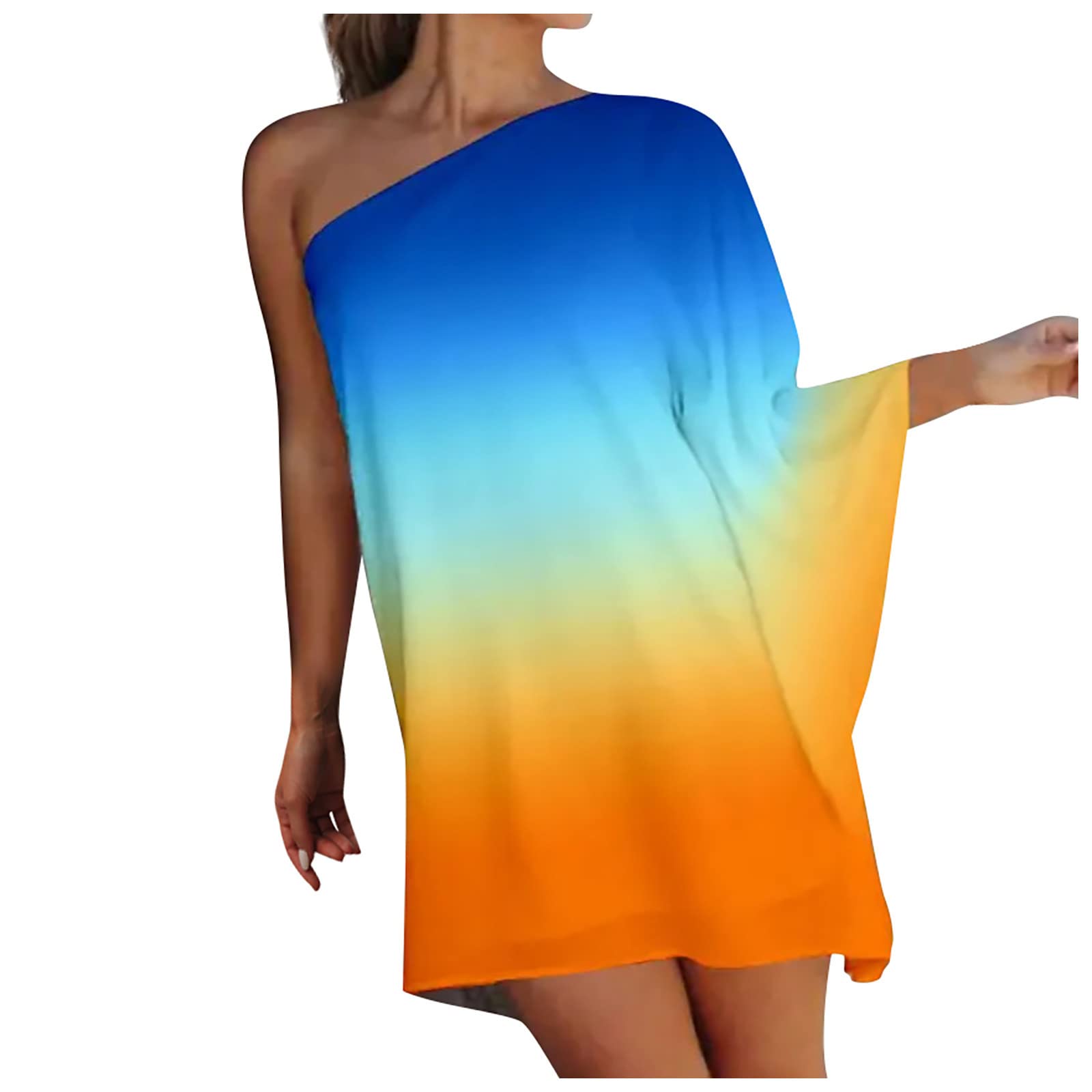Sexy One Shoulder Casual Cocktail Dress for Women - Flowy Summer Party Dress with Trendy Print | Perfect for Night Out, Date Night, and Special Occasions