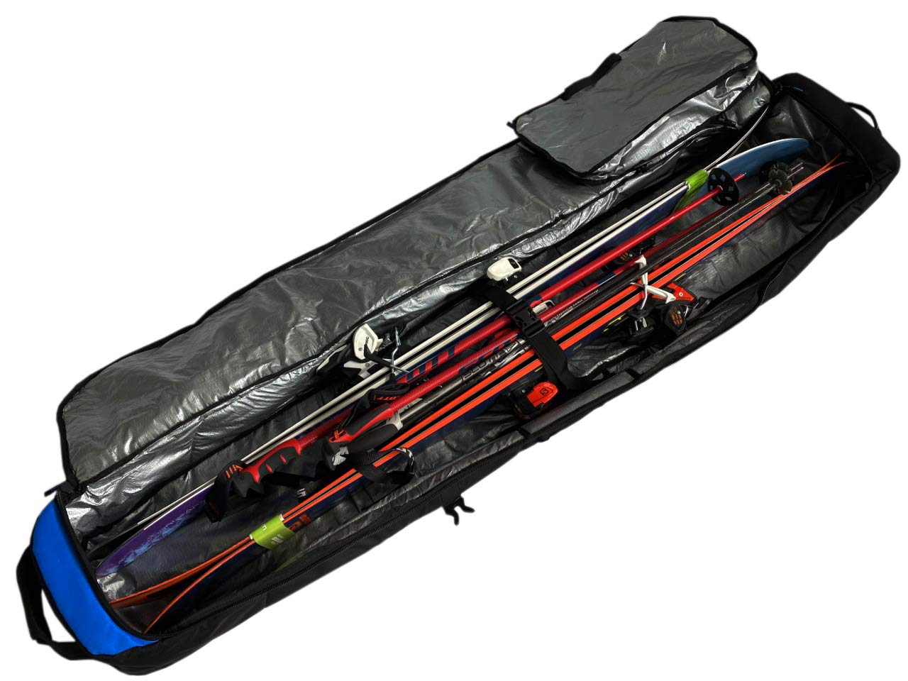 Premium Wheeled Padded Ski Bag - Ultimate Double Roller Travel Case for Skis & Snowboards | Perfect for Air Travel & Winter Sports Equipment Storage