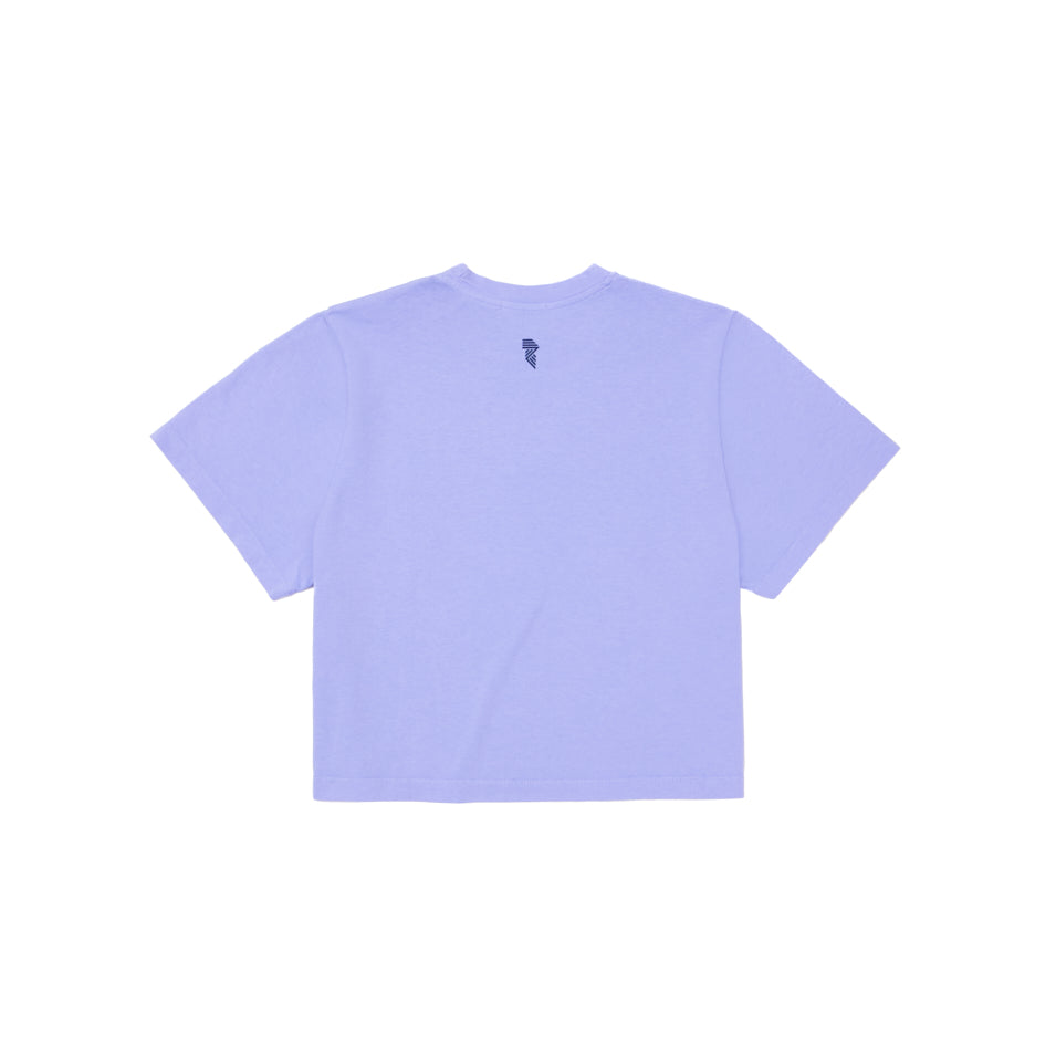 Custom Logo Crop Tee for Women - Soft Baby Lavender Cotton Top for Casual Wear & Street Style
