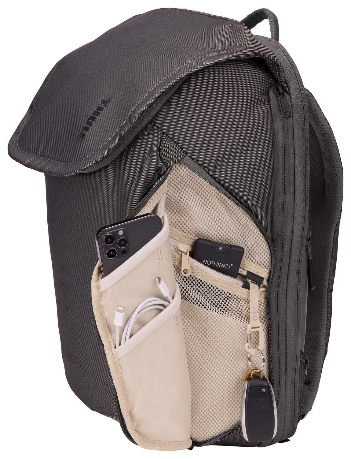 Thule Subterra 2 Expandable Travel Backpack 26L - Lightweight Carry-On Hiking Daypack for Men & Women - Perfect for Air Travel, Camping & Outdoor Adventures (Vetiver Gray)