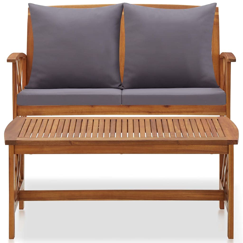 2-Piece Acacia Wood Garden Lounge Set with Cushions - Durable Backyard & Patio Furniture for Outdoor Relaxation | Perfect for Poolside, Deck, or Garden Lounging