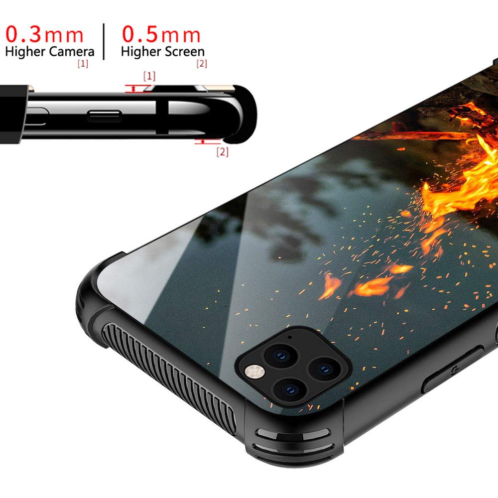 CARLOCA iPhone 11 Pro Max Case - Fire of Life Pattern Design, Shockproof & Anti-Scratch Protective Cover for Women, Men, Girls & Boys | Perfect for Daily Use, Travel & Outdoor Activities