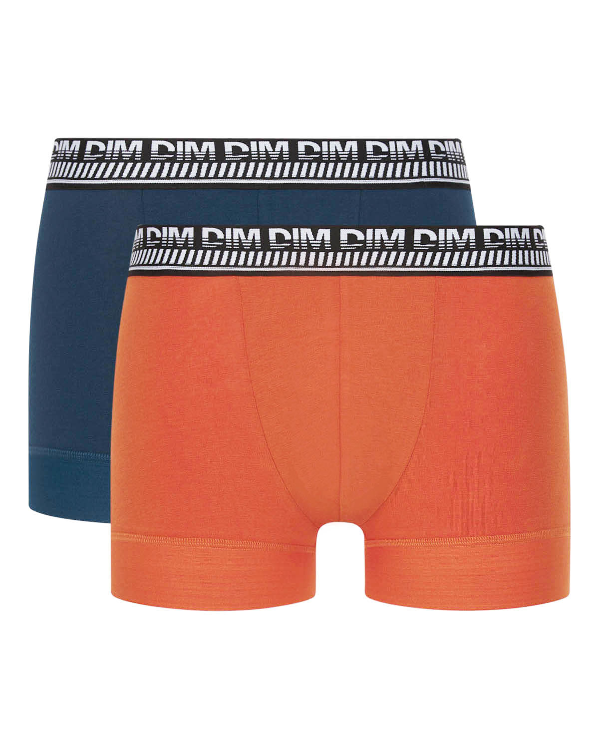 2 Pack Stretch Cotton Men's Boxer Briefs - Blue & Orange - Stay & Fit Comfort for Everyday Wear & Active Lifestyle