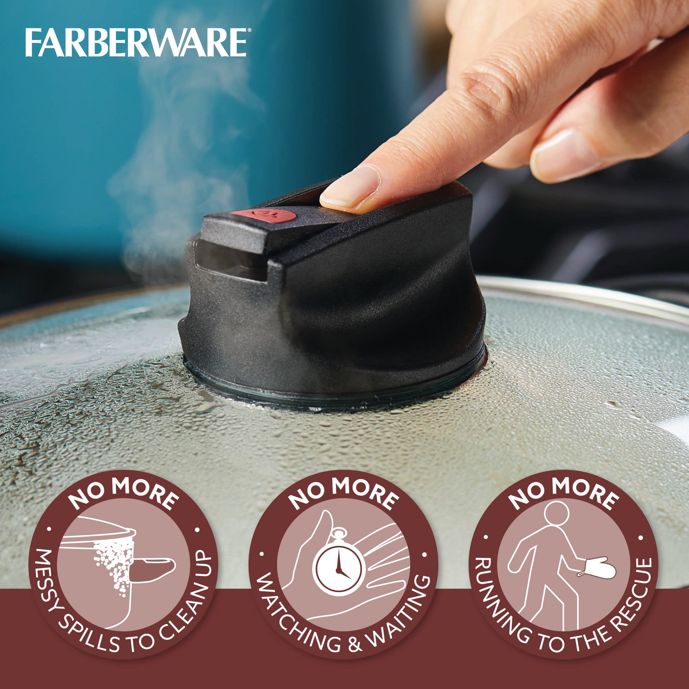 Farberware Smart Control Nonstick Cookware Set - 14-Piece Aqua Pots and Pans for Induction Cooking | Perfect for Family Dinners, Meal Prep & Professional Chefs