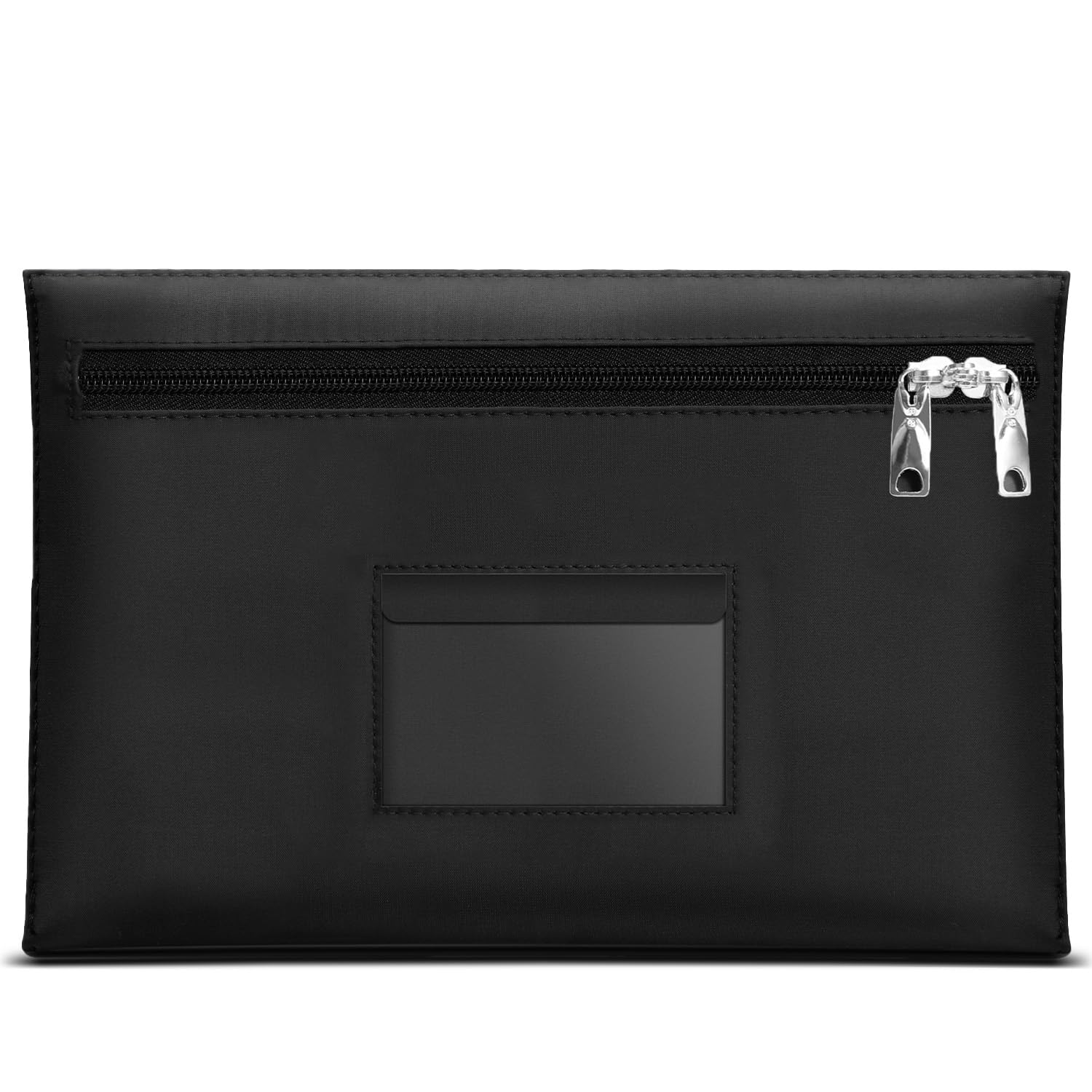 Secure Lockable Money Bag 12.2x8.2 Inches - Heavy Duty Zippered Bank Deposit Bag with Dual Zipper & Safe Lock - Cash Deposit Bag for Businesses, Retail Stores & ATM Use (Black, Medium)