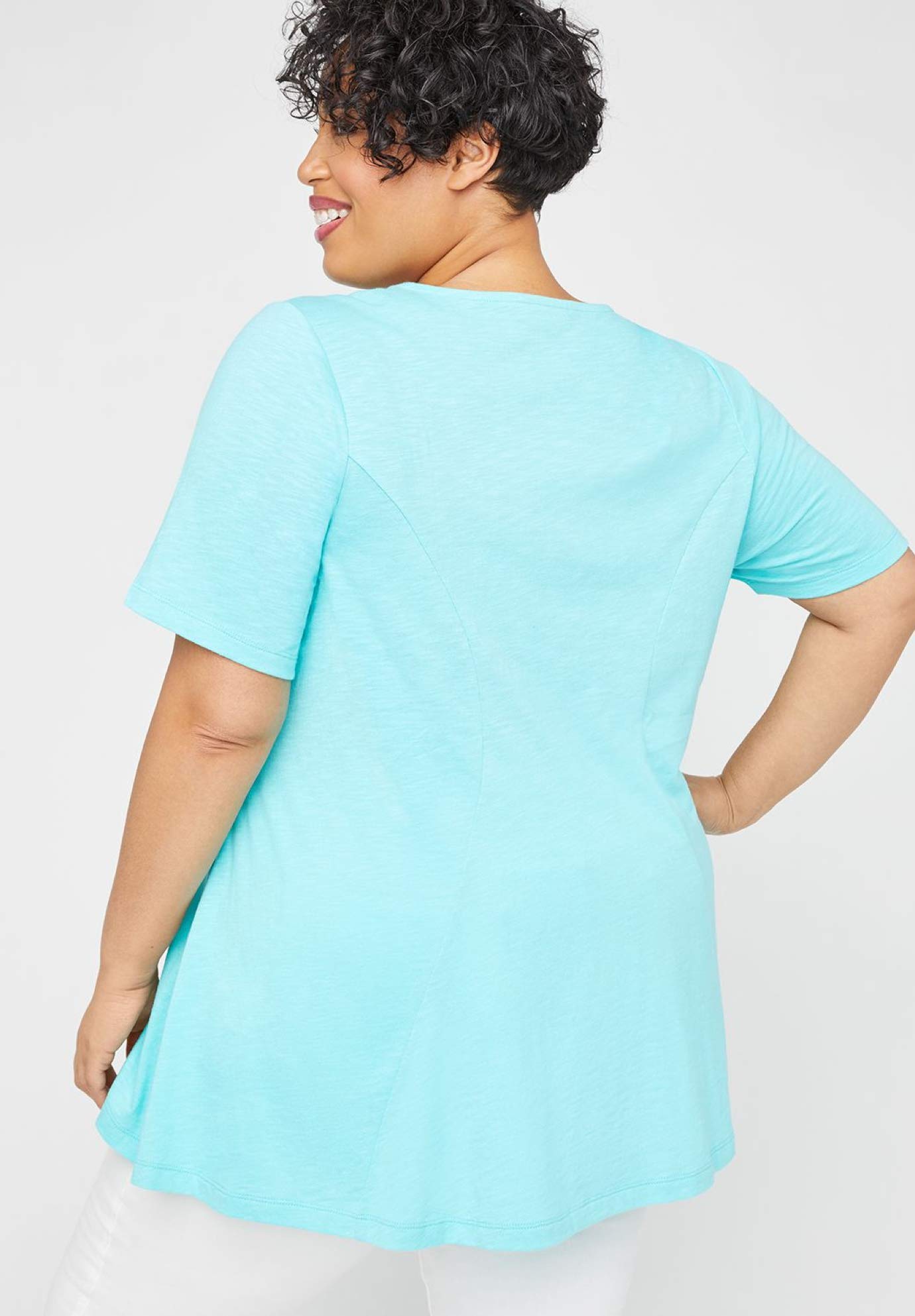 Catherine's Women's Plus Size Crochet Swing Tunic Top - Flowy Boho Chic Lace Knit Blouse for Casual Wear, Beach Cover-Up & Summer Outfits
