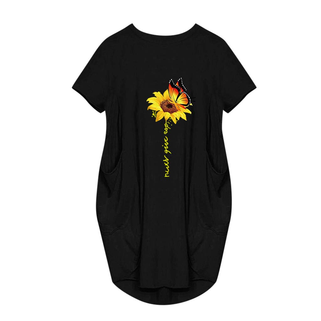 2024 Women's Floral Print Summer T-Shirt Dress - O-Neck Maxi Dress with Short Sleeves, Plus Size Casual Work Dress for Beach, Office & Vacation