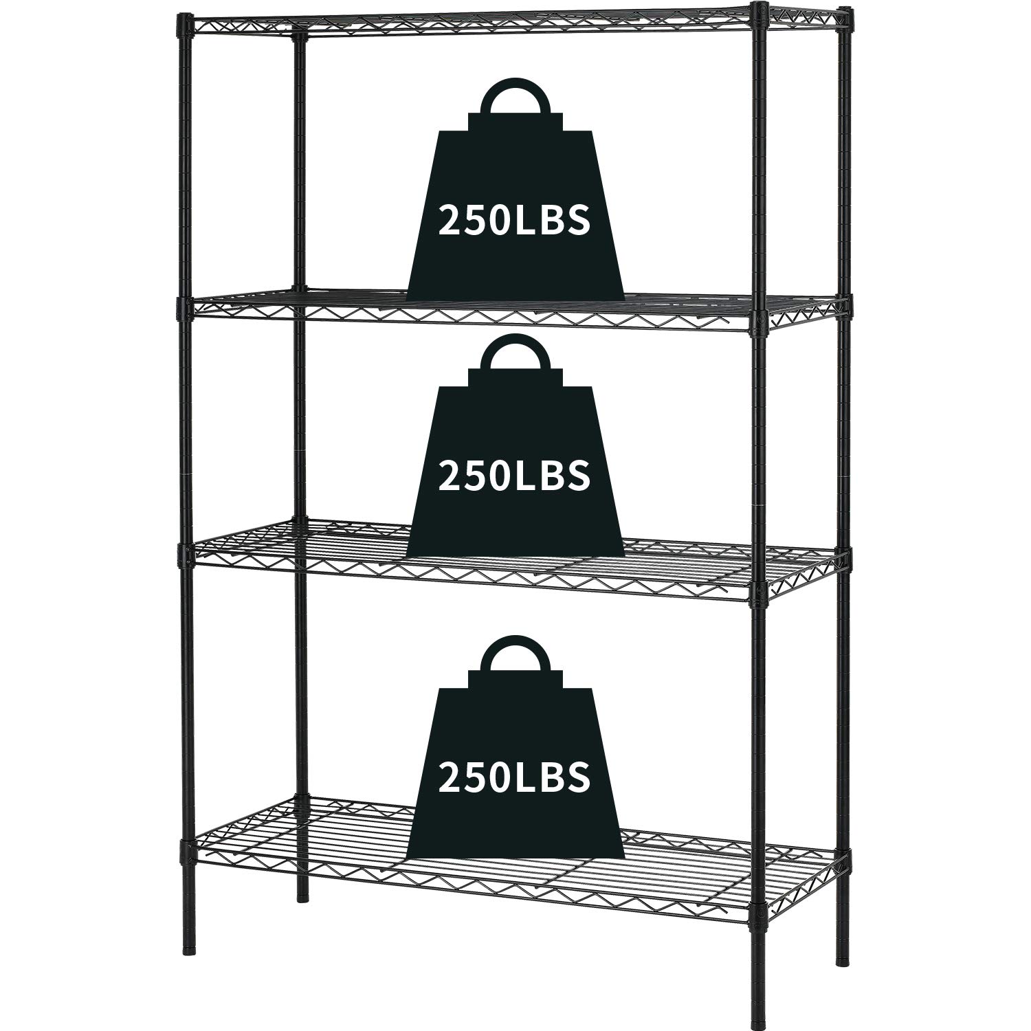 HCY 4-Tier Heavy Duty Metal Wire Shelving Unit - 54